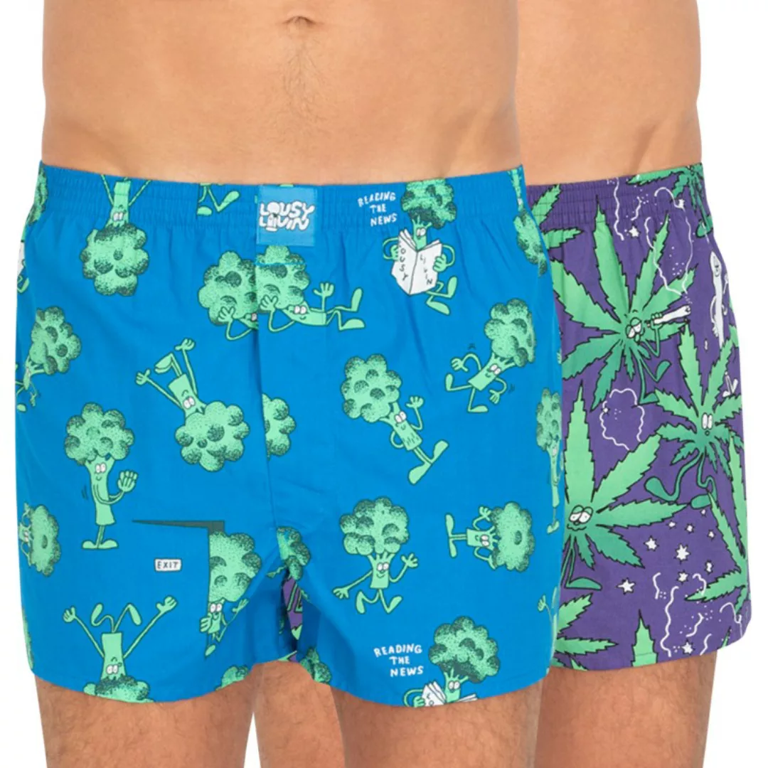 Lousy Livin 2-er Set Boxershorts Violett & Blau mit All-Over Print günstig online kaufen