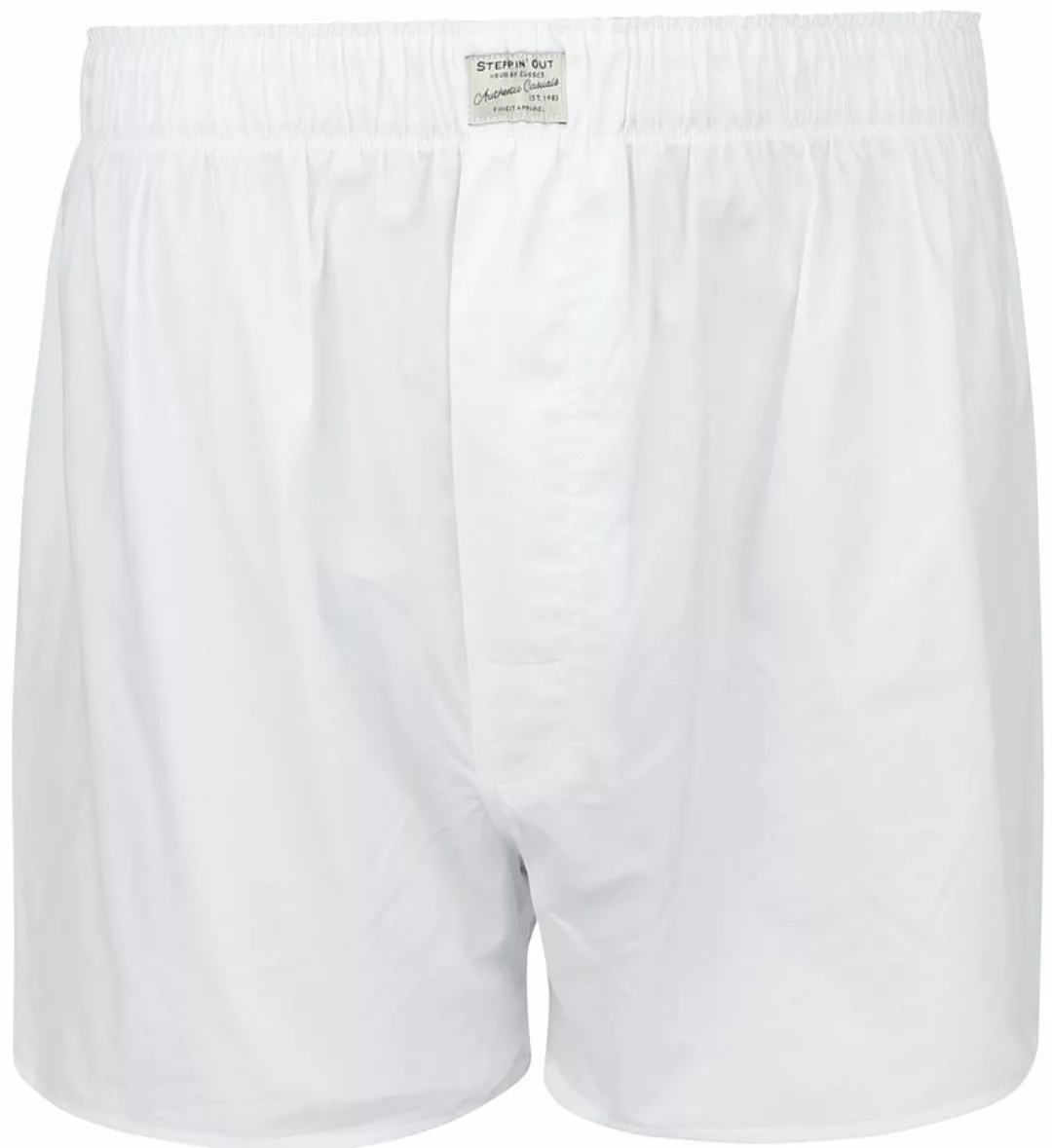 Steppin' Out Boxershort Solid Poplin Weiß - Größe M günstig online kaufen