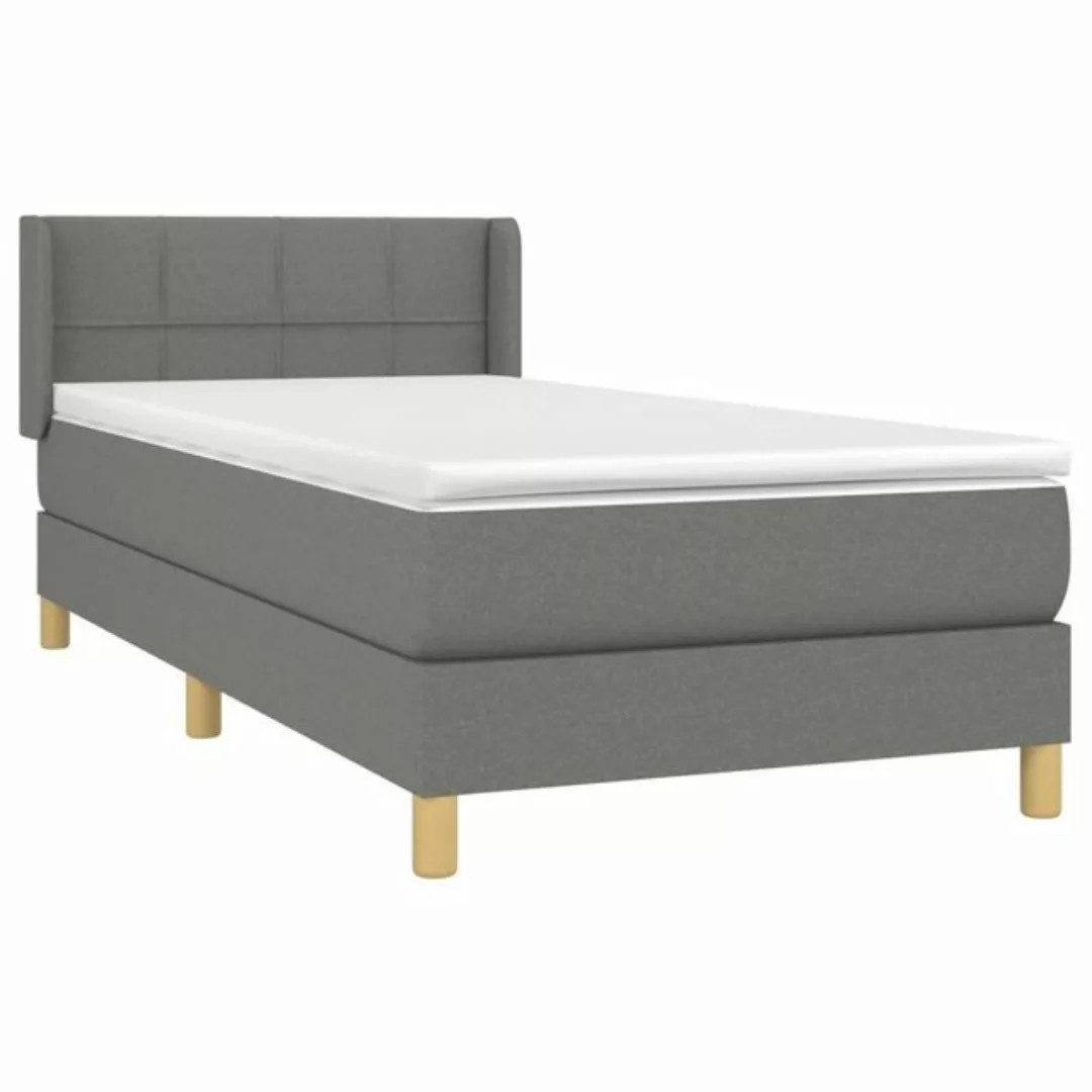 vidaXL Bettgestell Boxspringbett mit Matratze Dunkelgrau 80x200 cm Stoff Be günstig online kaufen