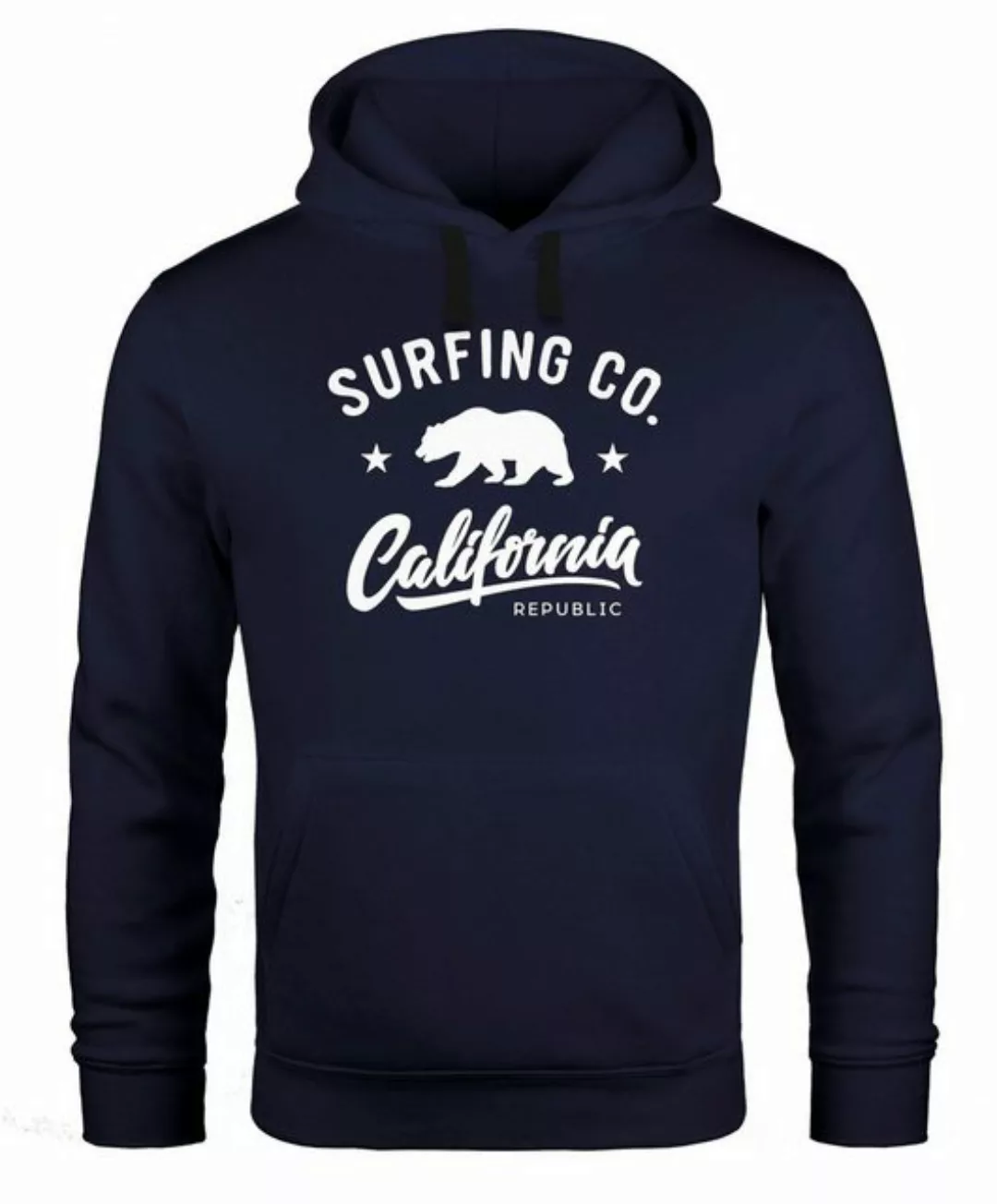 Neverless Hoodie Hoodie Herren California Republic Bear Bär Sommer Surfing günstig online kaufen