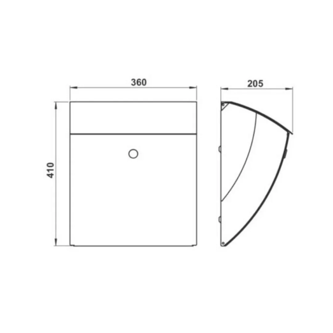 Wandbriefkasten A-142689, Edelstahl, 410x360x205mm günstig online kaufen