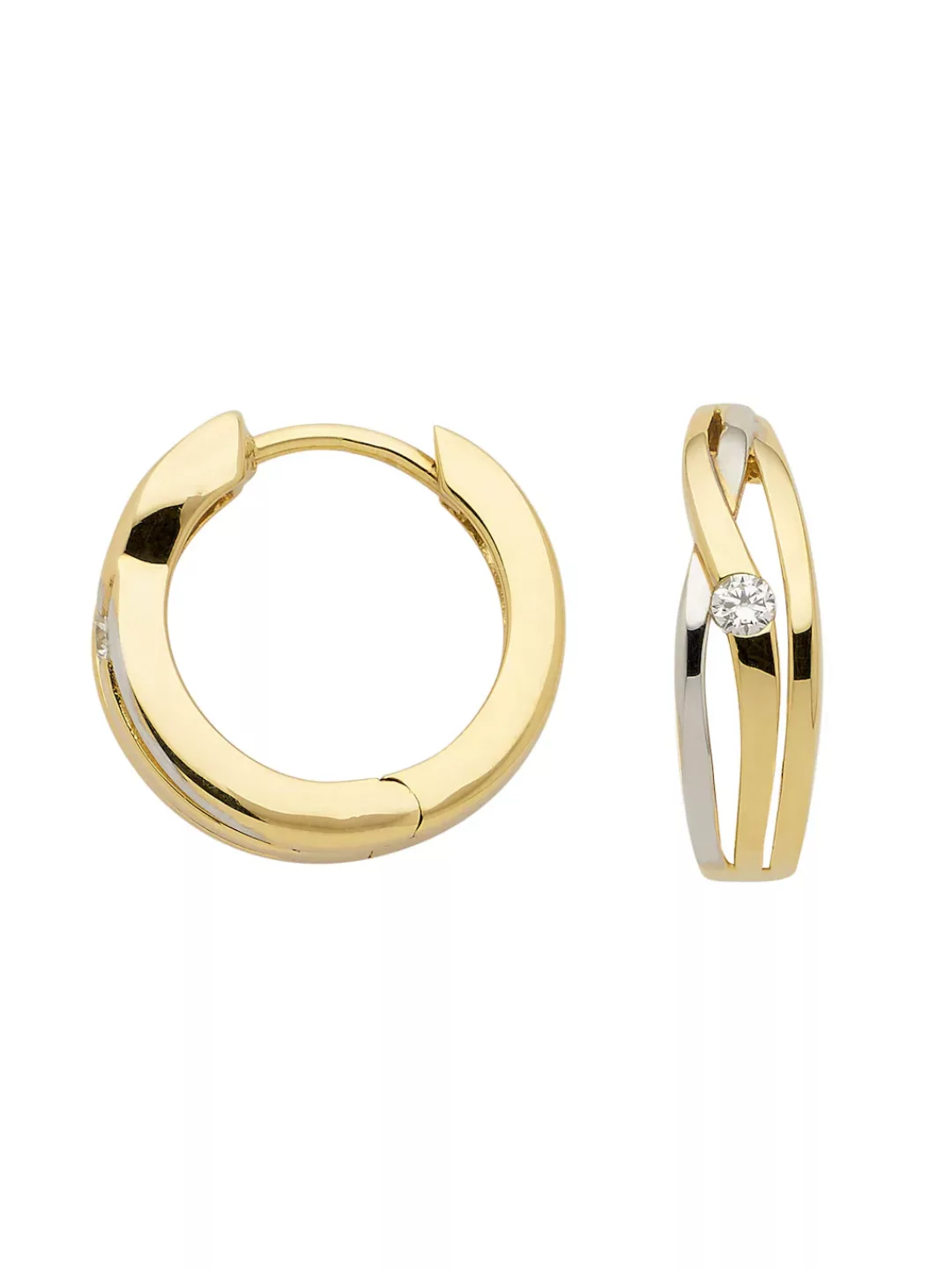 Adelia´s Paar Ohrhänger "333 Gold Ohrringe Creolen", mit Zirkonia Goldschmu günstig online kaufen