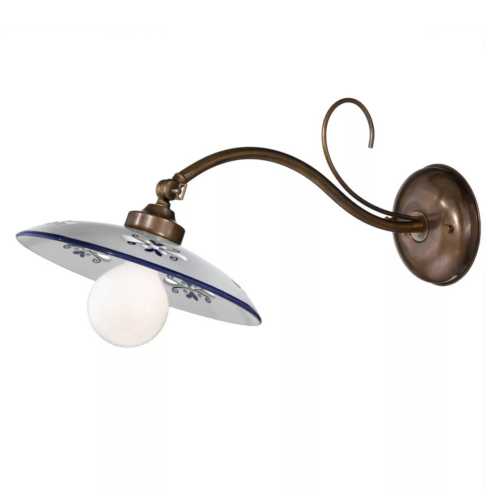 Wandlampe Bassano, Keramikschirm, ausladend, blau günstig online kaufen