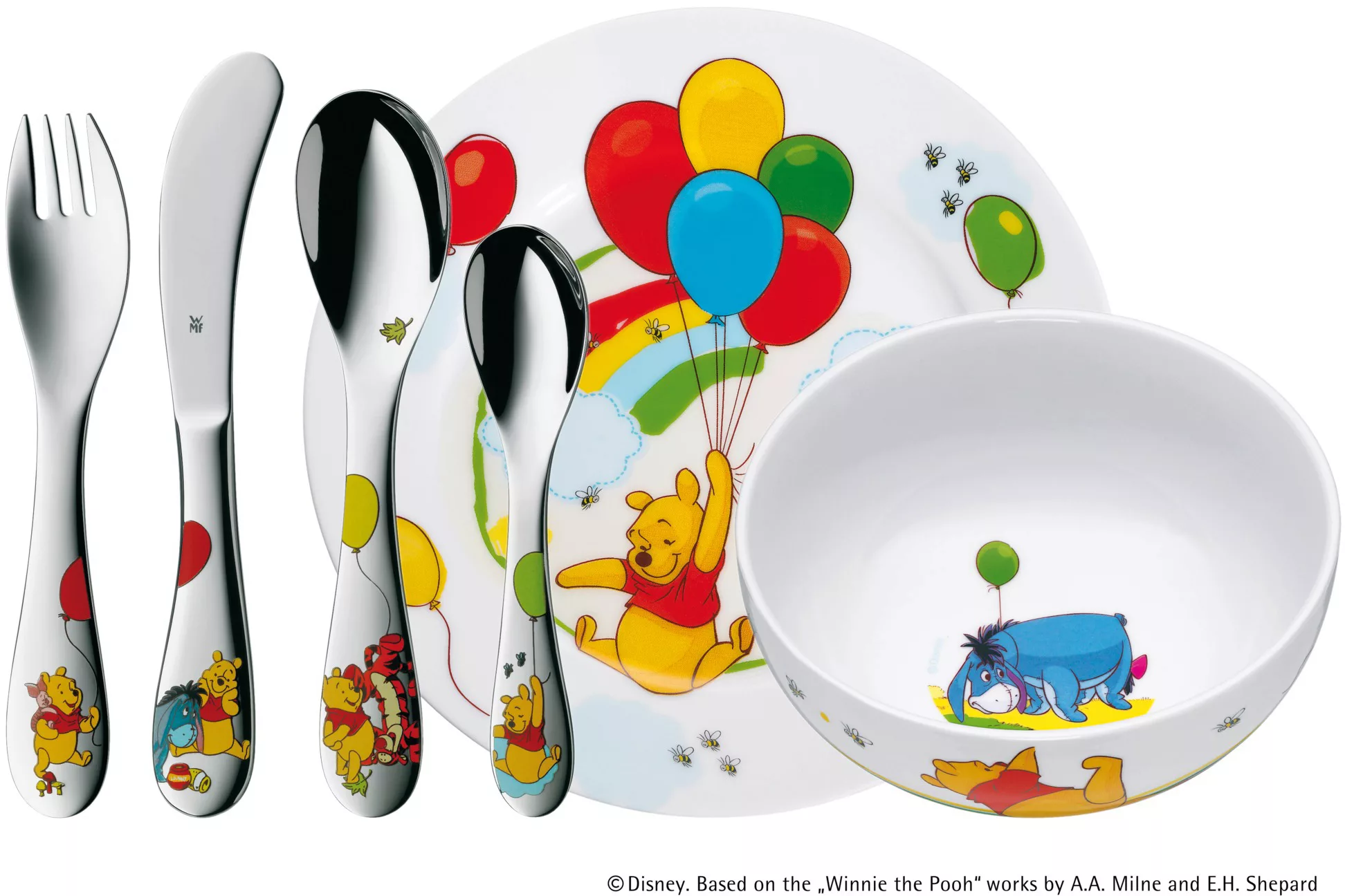 WMF Kindergeschirr-Set »Winnie Pooh«, (Set, 6 tlg.), inkl.Kindermesser mit günstig online kaufen