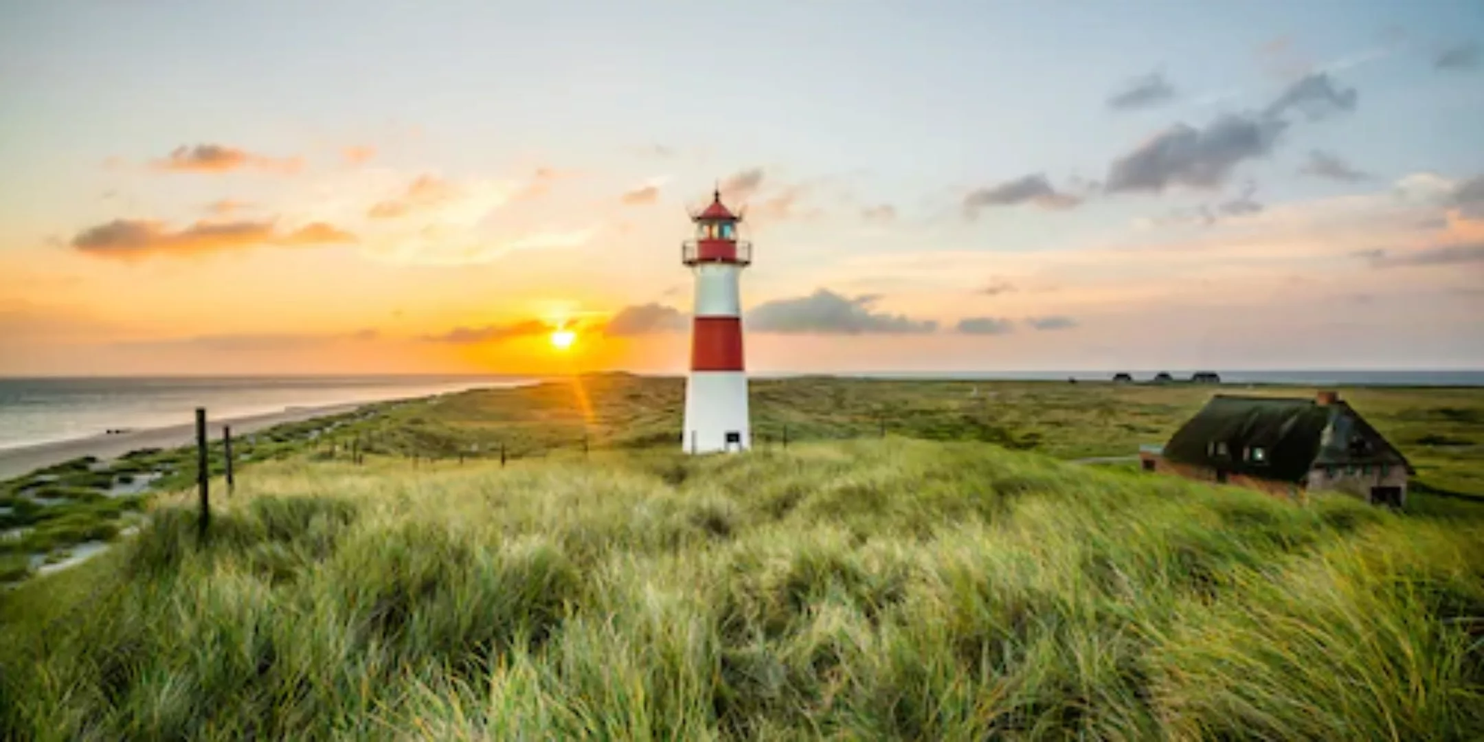 Papermoon Fototapete »Leuchtturm am Strand« günstig online kaufen