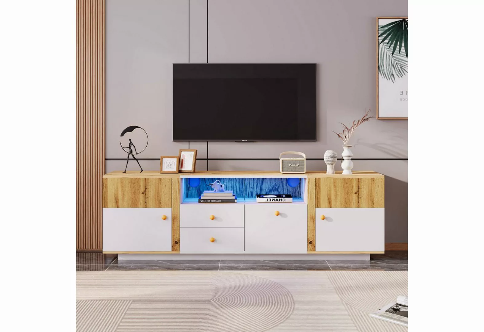 IDEASY TV-Schrank Lowboard,Funktionsmöbel,Moderne Möbel, (Mit 7 Ablagefäche günstig online kaufen