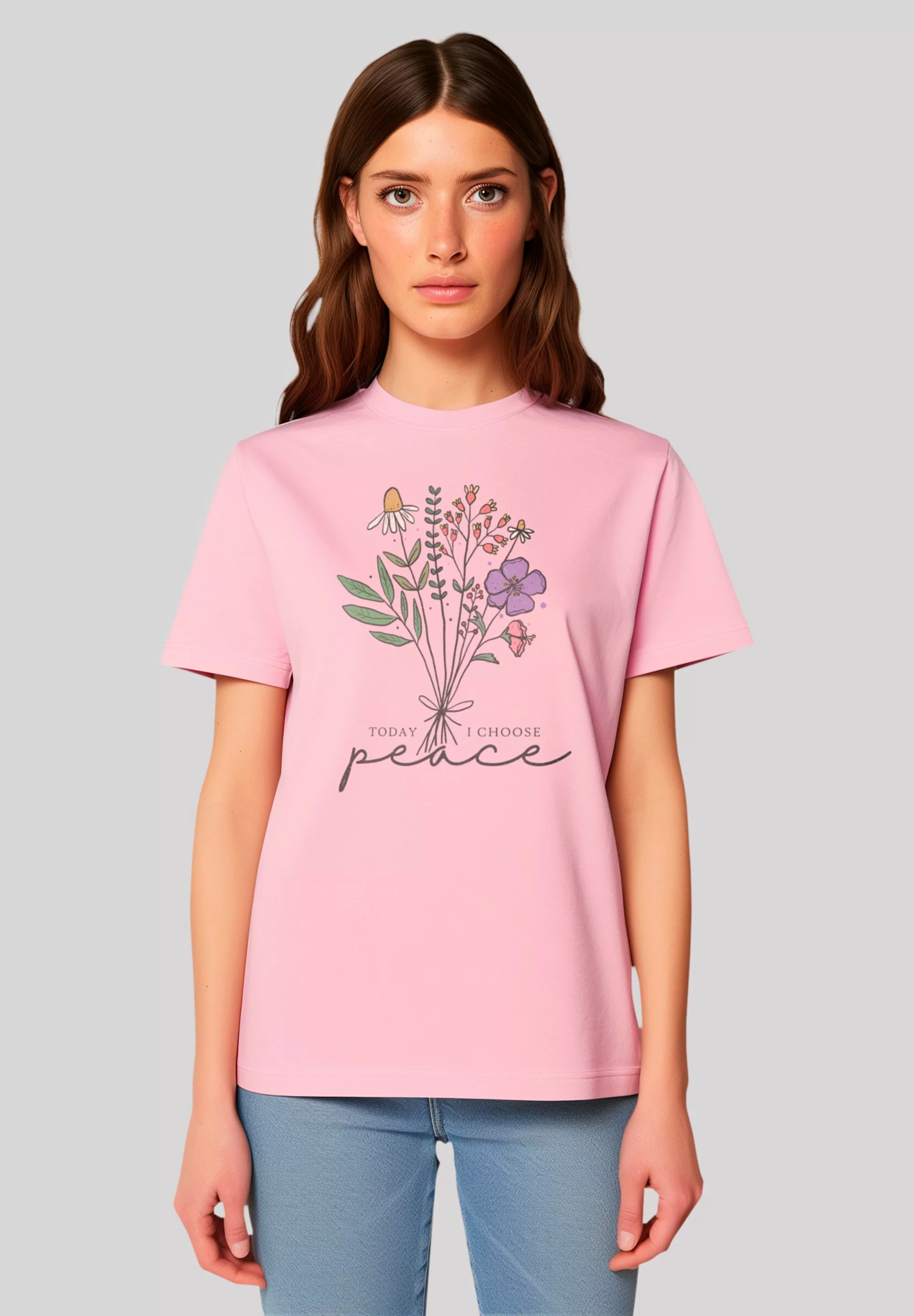 F4NT4STIC T-Shirt "Blumen today I choose peace", Premium Qualität günstig online kaufen