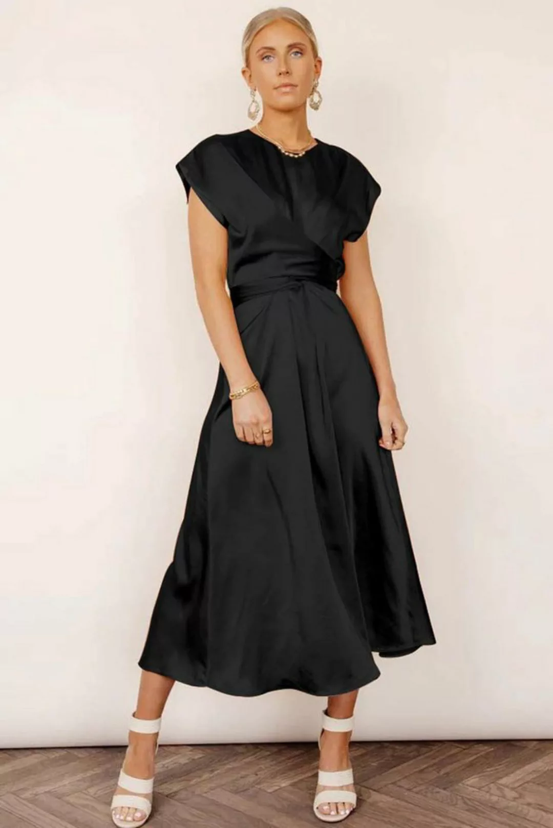 KIKI Abendkleid Sommerabendkleid für Damen – ärmelloses Satinkleid günstig online kaufen