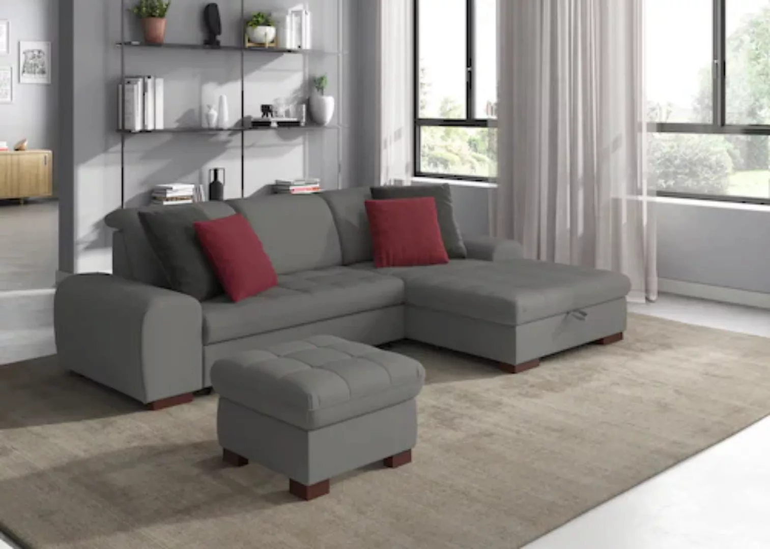 sit&more Ecksofa »Luxor L-Form«, wahlweise mit Bettfunktion, Bettkasten und günstig online kaufen