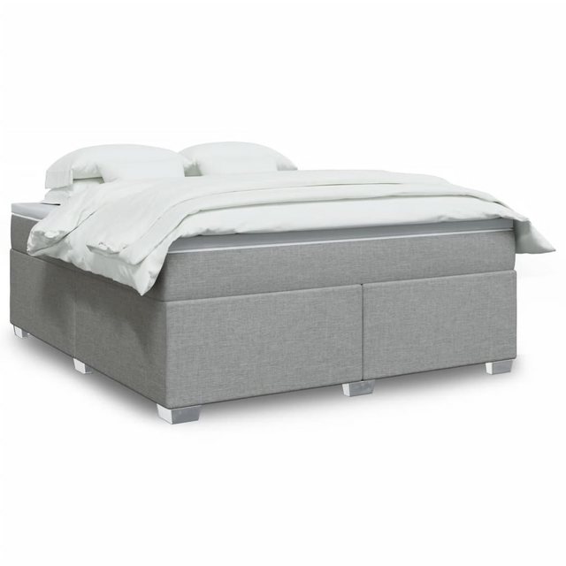 vidaXL Boxspringbett, Boxspringbett mit Matratze Hellgrau 180x200 cm Stoff günstig online kaufen