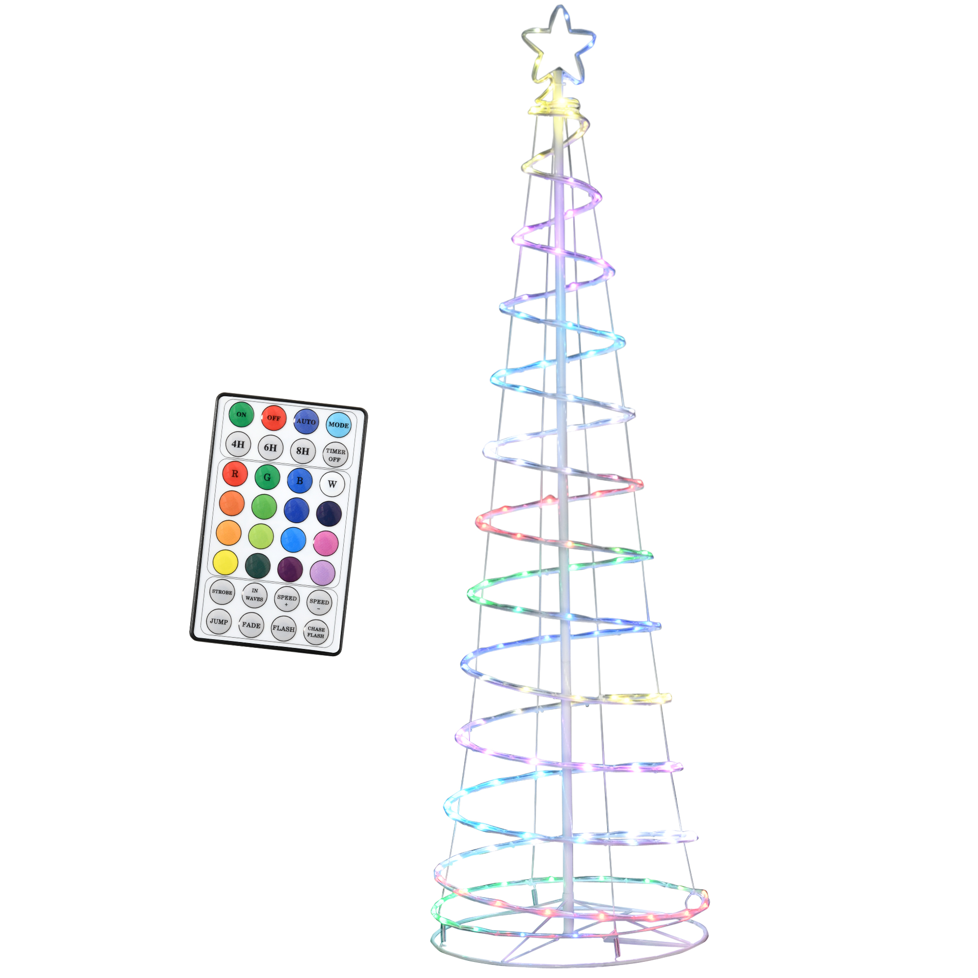 Outsunny LED Spiralbaum Weihnachtsbaum mit 135 Mini-Lichtern Lichterbaum fü günstig online kaufen