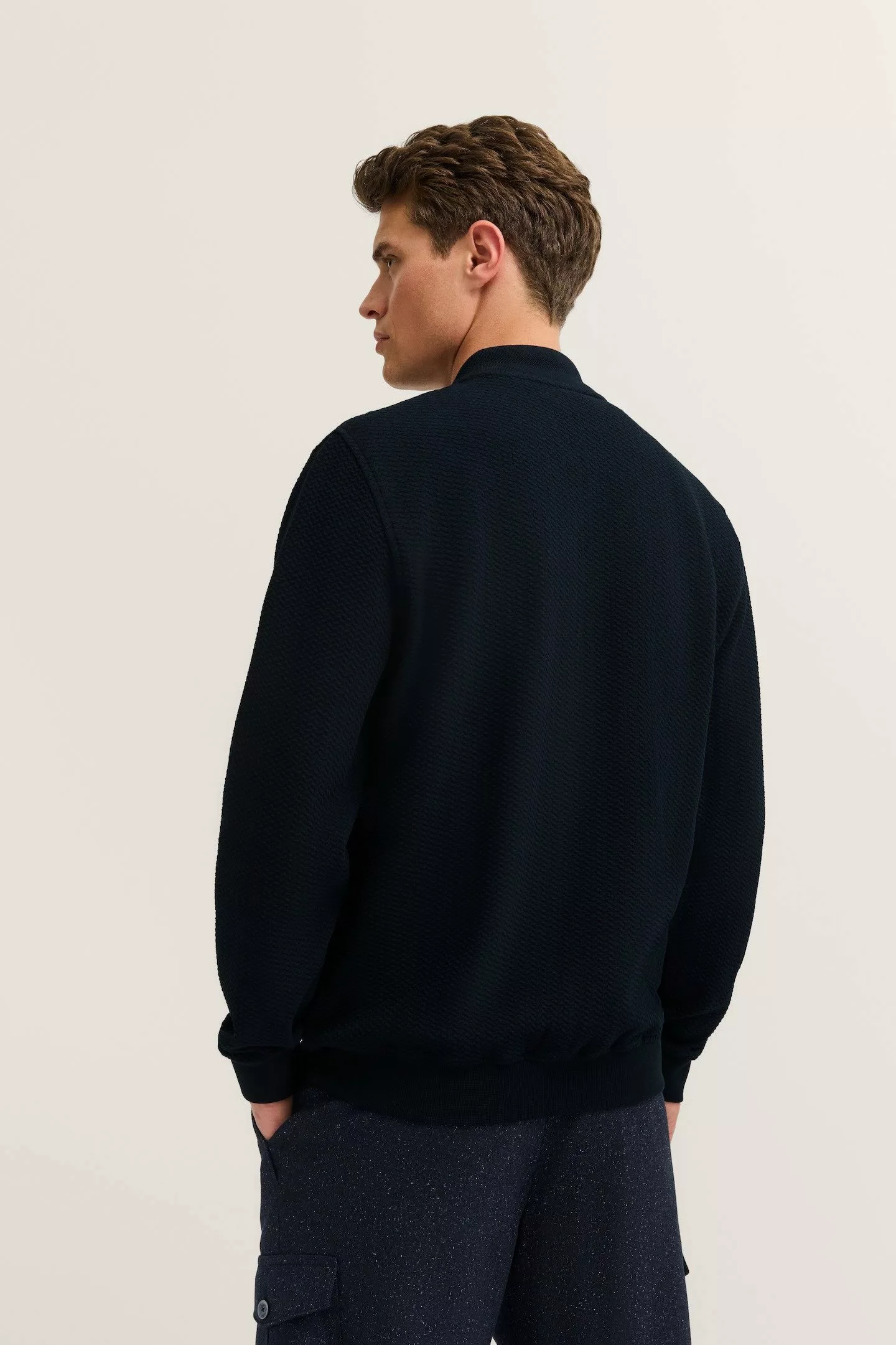 bugatti Sweatjacke Modern Fit mit Collegekragen günstig online kaufen