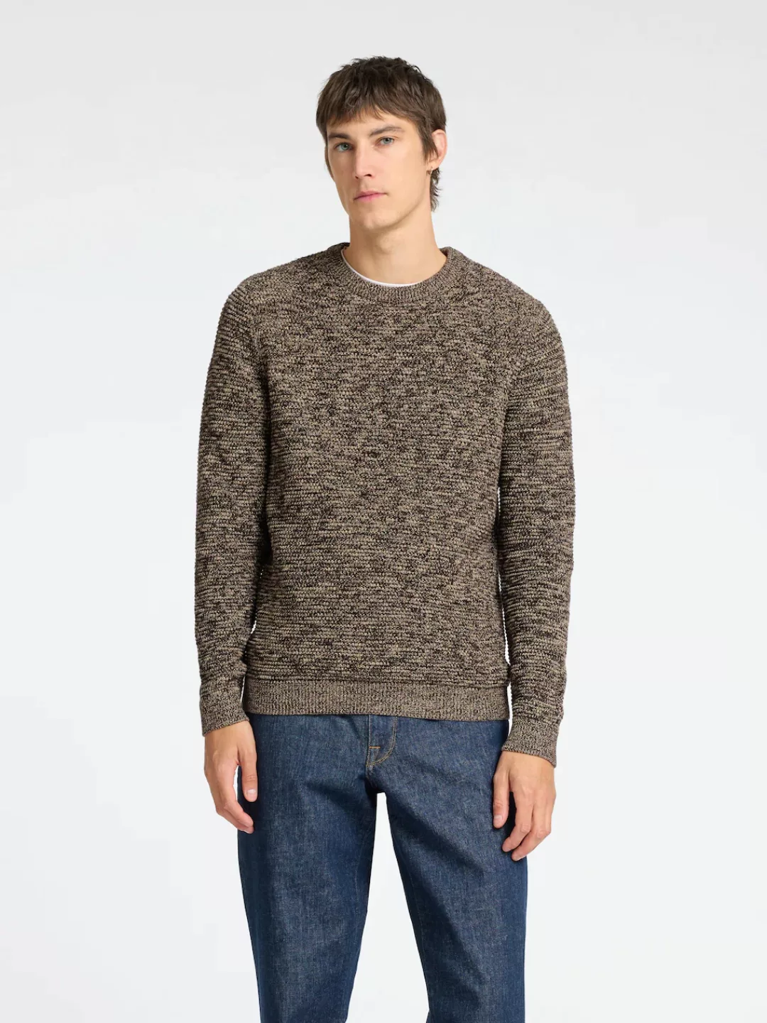 SELECTED HOMME Rundhalspullover SLHVINCE LS KNIT BUBBLE CREW NECK NOOS günstig online kaufen