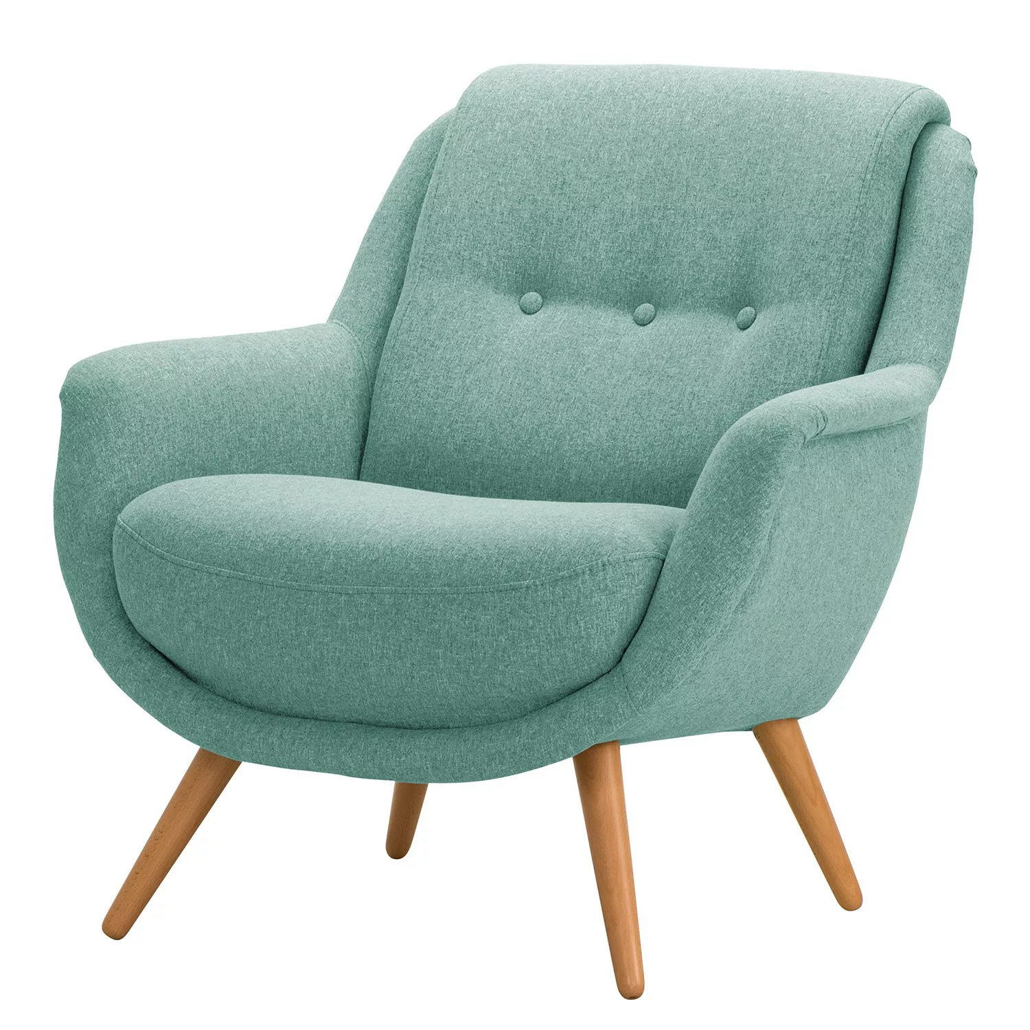 home24 Norrwood Sessel Saku I Hellblau Webstoff 83x76x77 cm (BxHxT) günstig online kaufen