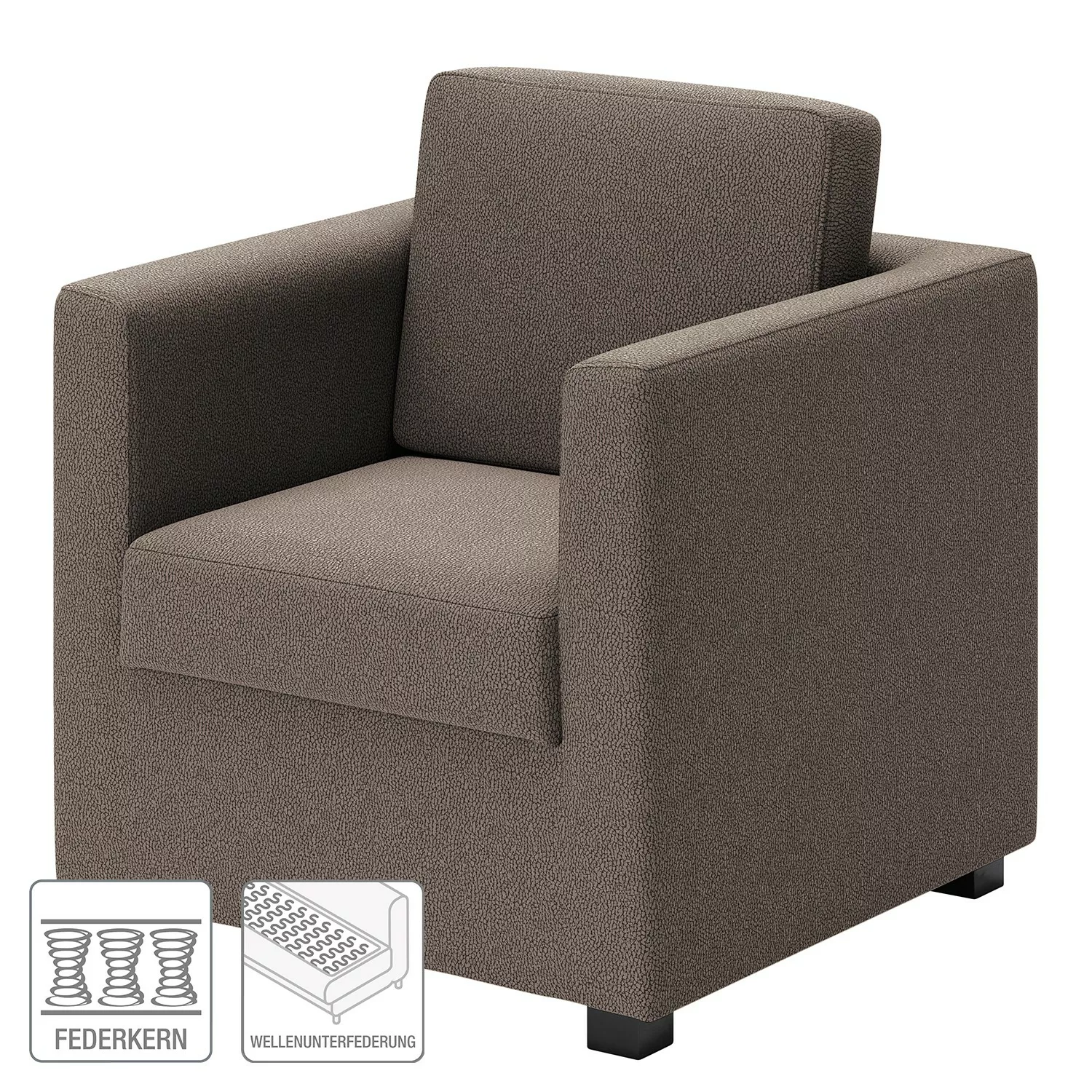 home24 loftscape Sessel Deven XIII Grau Microfaser 74x83x74 cm (BxHxT) günstig online kaufen