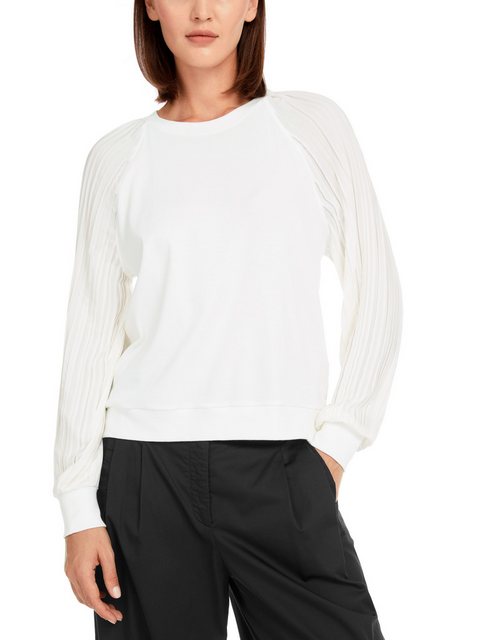 Marc Cain Langarmbluse "Gym & Go!" Premium Damenmode Uni Bluse mit Plissee- günstig online kaufen