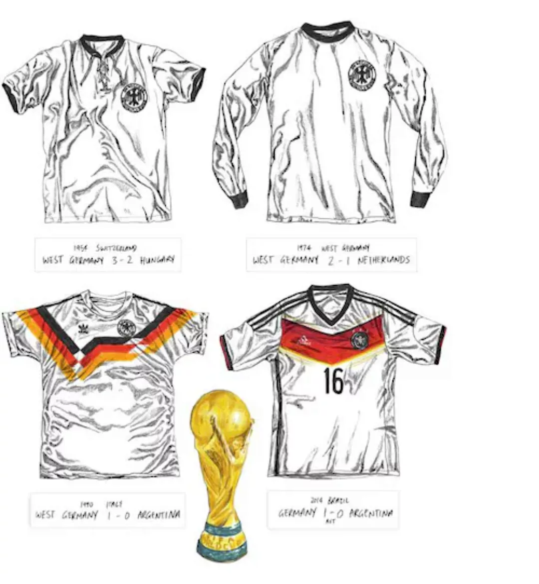 Wall-Art Wandtattoo »Fußball Trikots Deutschland«, (1 St.), selbstklebend, günstig online kaufen