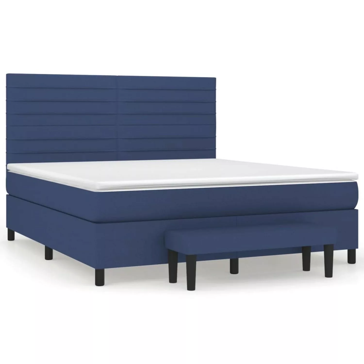 vidaXL Boxspringbett mit Matratze Blau 160x200 cm Stoff1358506 günstig online kaufen
