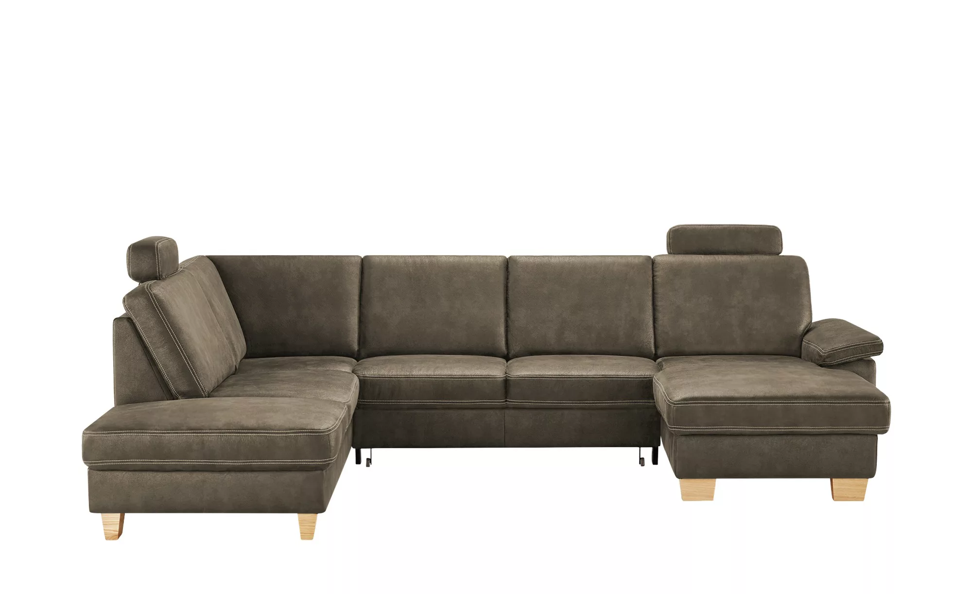 meinSofa Wohnlandschaft  Samu - grau - 90 cm - Polstermöbel > Sofas > Leder günstig online kaufen