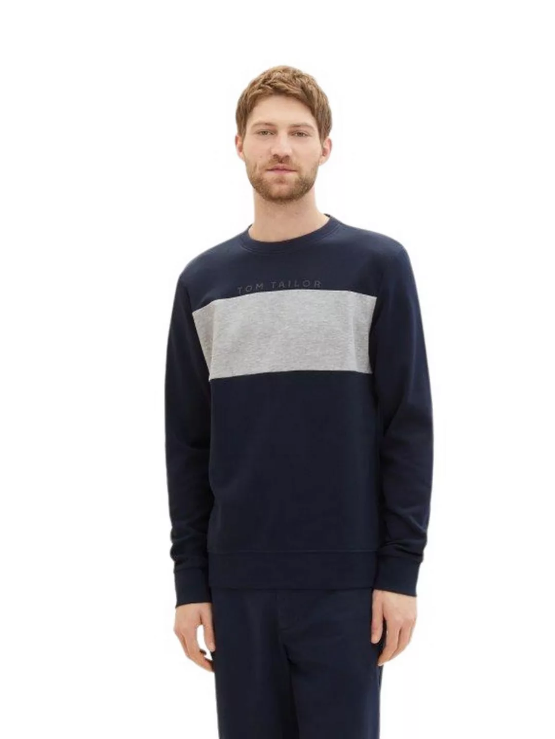 Tom Tailor Herren Rundhals Pullover CUTLINE - Regular Fit günstig online kaufen