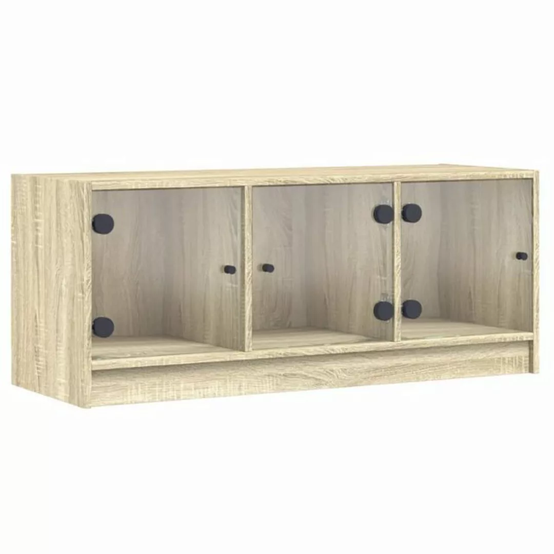 vidaXL TV-Schrank TV-Schrank mit Glastüren Sonoma-Eiche 102x37x42 cm (1-St) günstig online kaufen