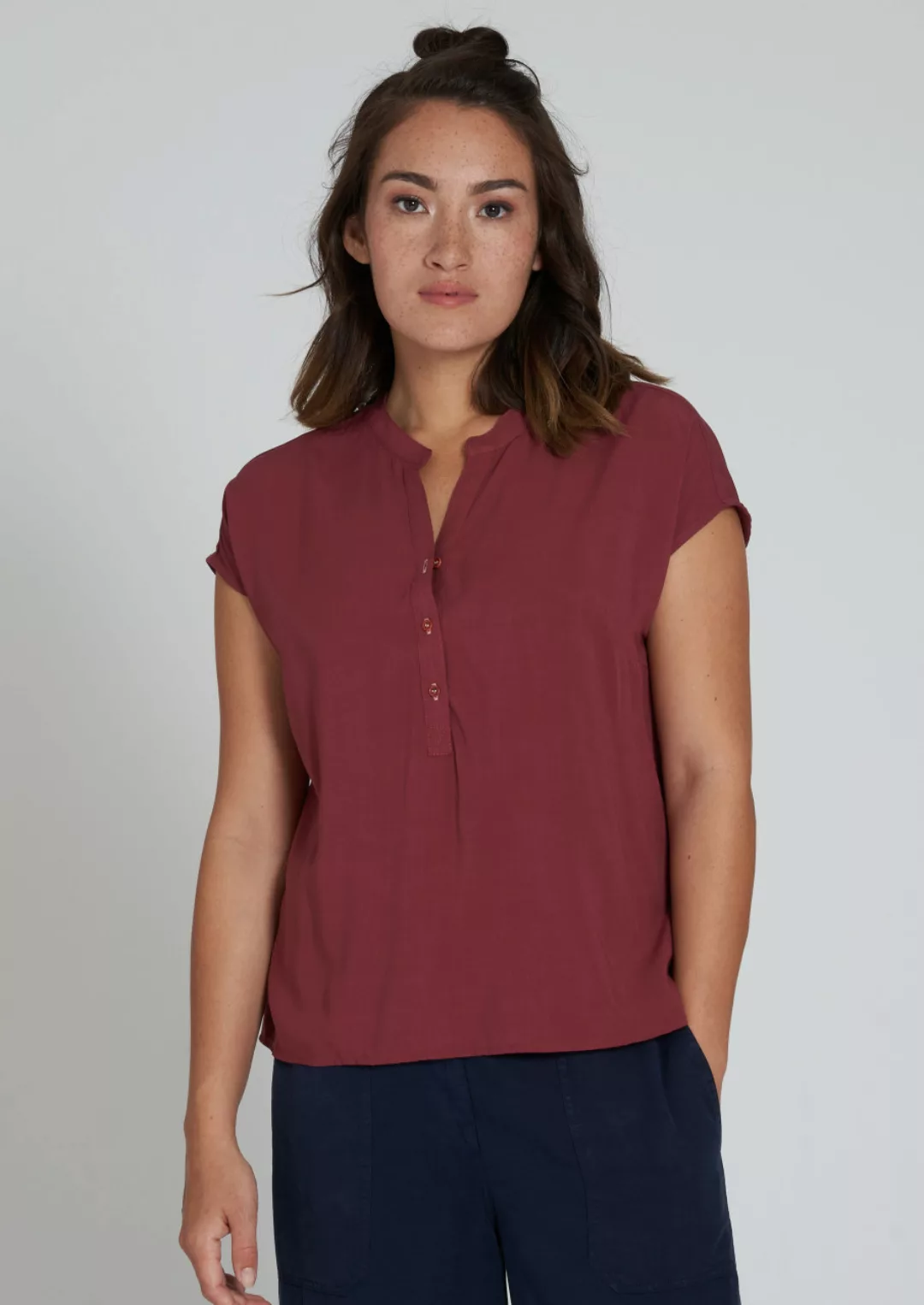 Blouse with Shortsleeves aus ECOVERO™ günstig online kaufen