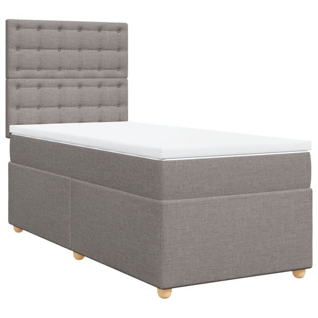 vidaXL Boxspringbett, Boxspringbett mit Matratze Taupe 90x190 cm Stoff günstig online kaufen