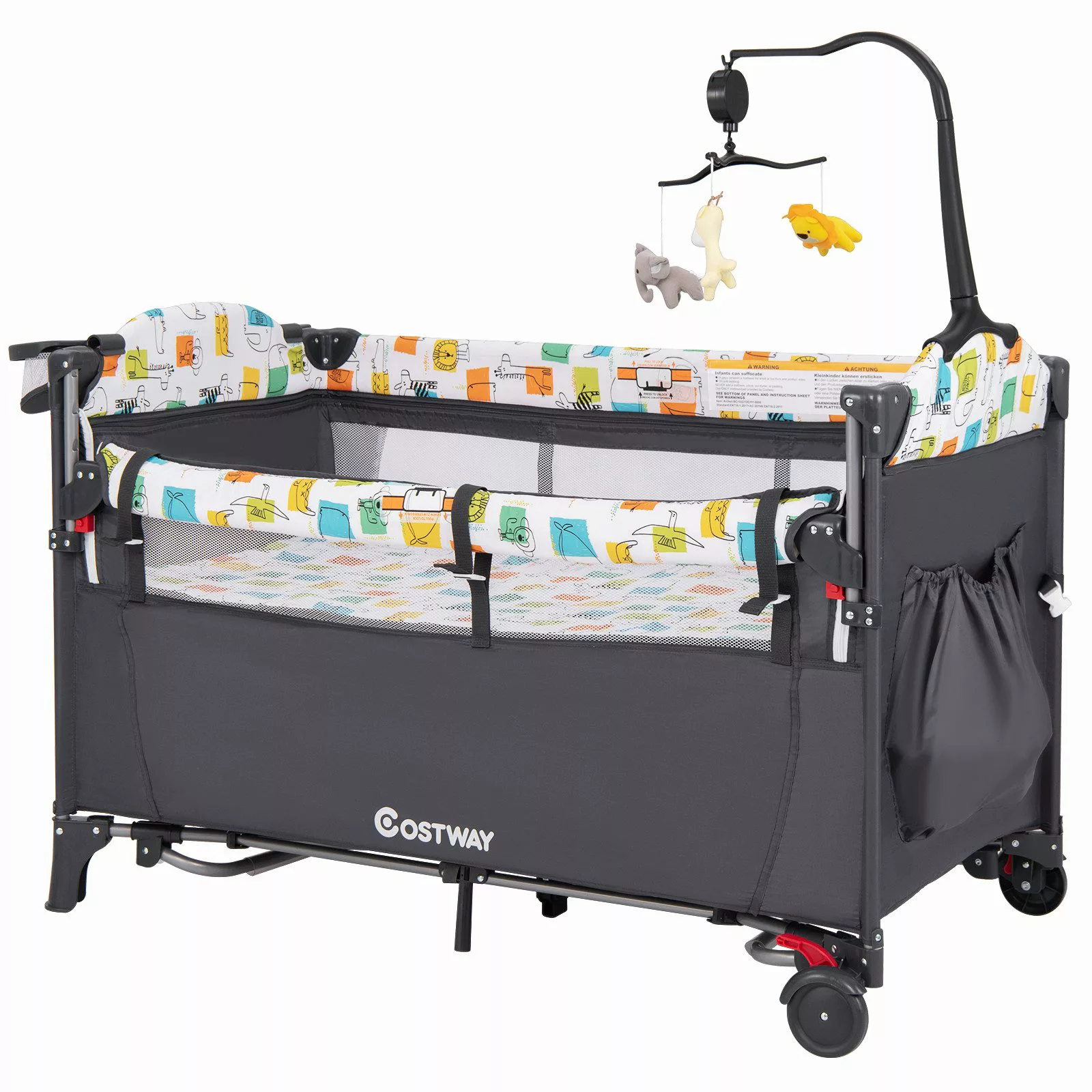 COSTWAY Baby-Reisebett 5 in1 Beistellbett, mit günstig online kaufen