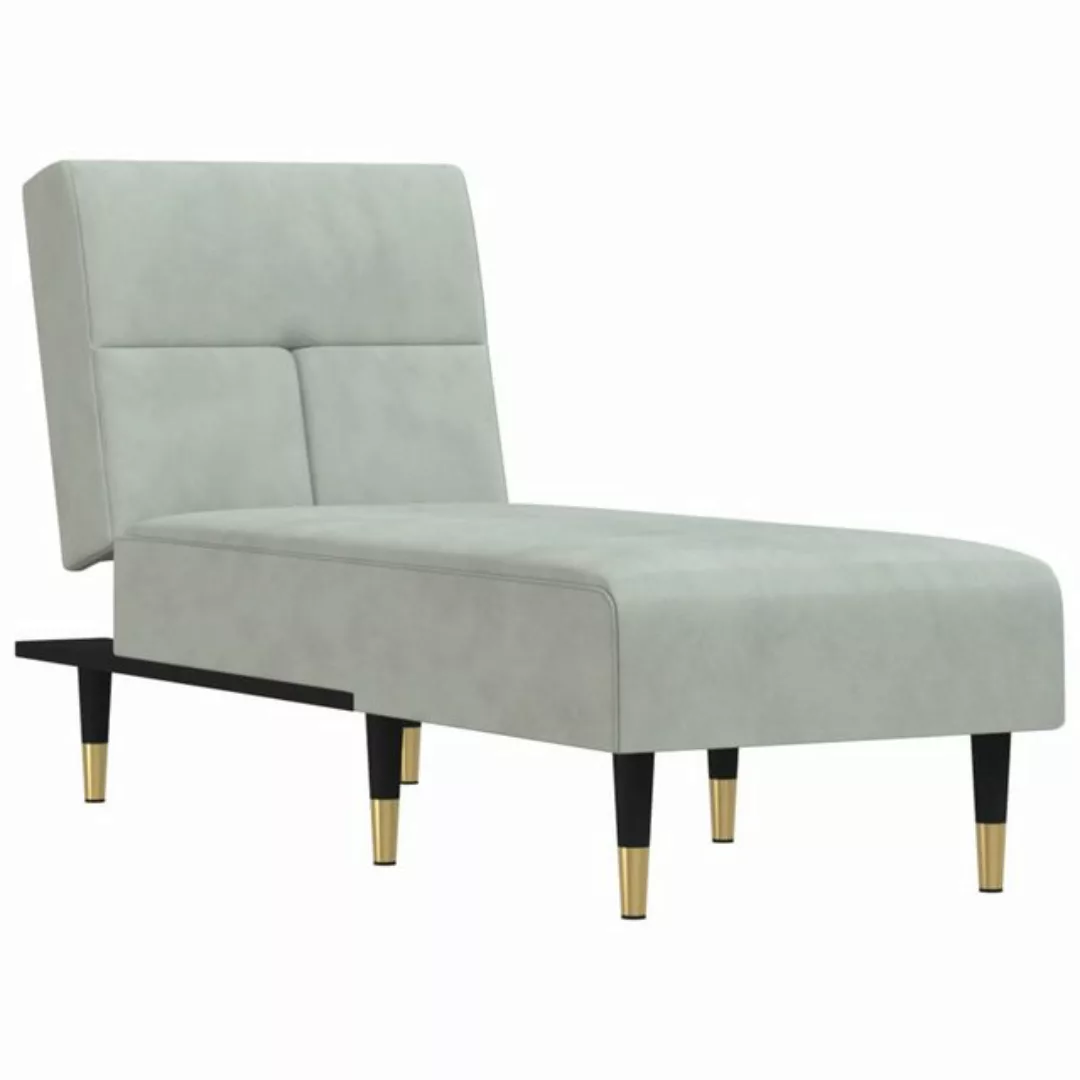 vidaXL Chaiselongue Chaiselongue Hellgrau Samt, 1 Teile günstig online kaufen