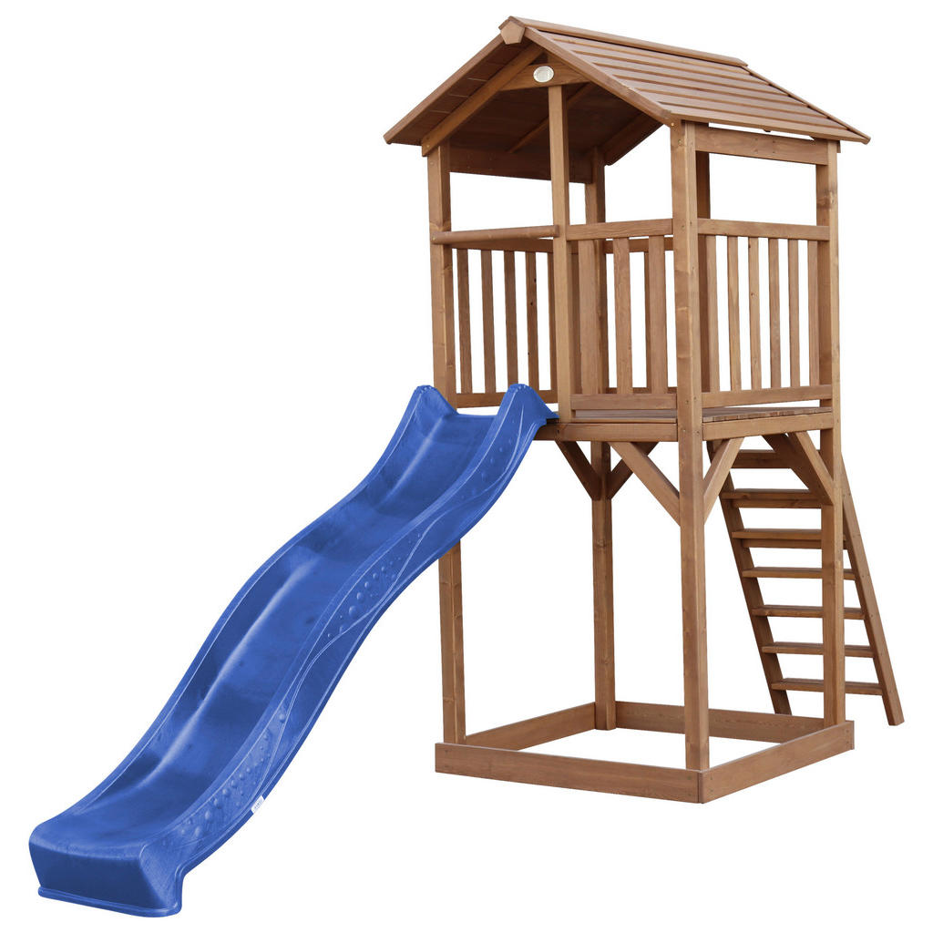 Axi Beach Tower Spielturm Braun - Weiß mit Grauer Rutsche 349 x 111 x 242 c günstig online kaufen