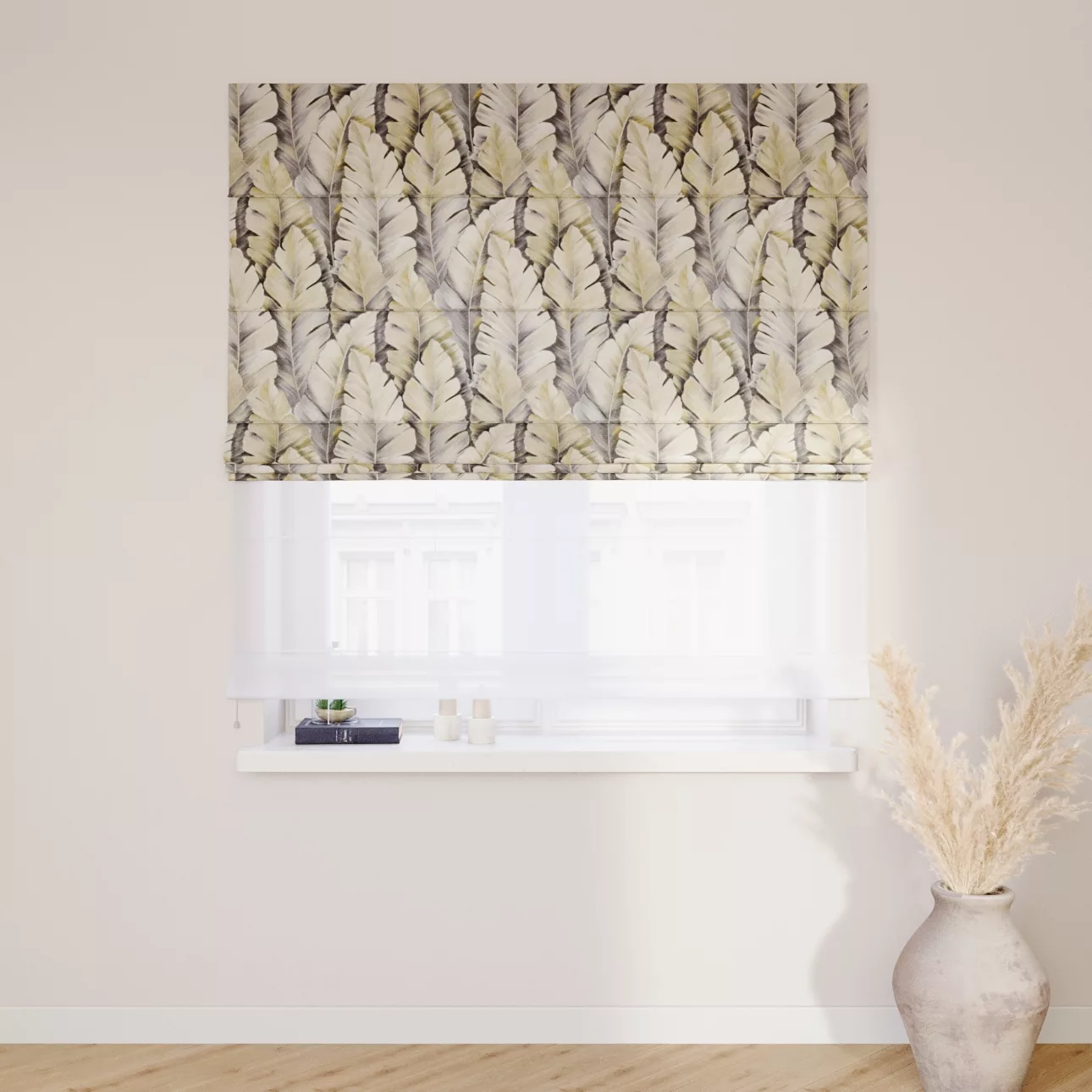 Dekoria Doppelraffrollo Duo, grau-gelb, 110 x 150 cm günstig online kaufen