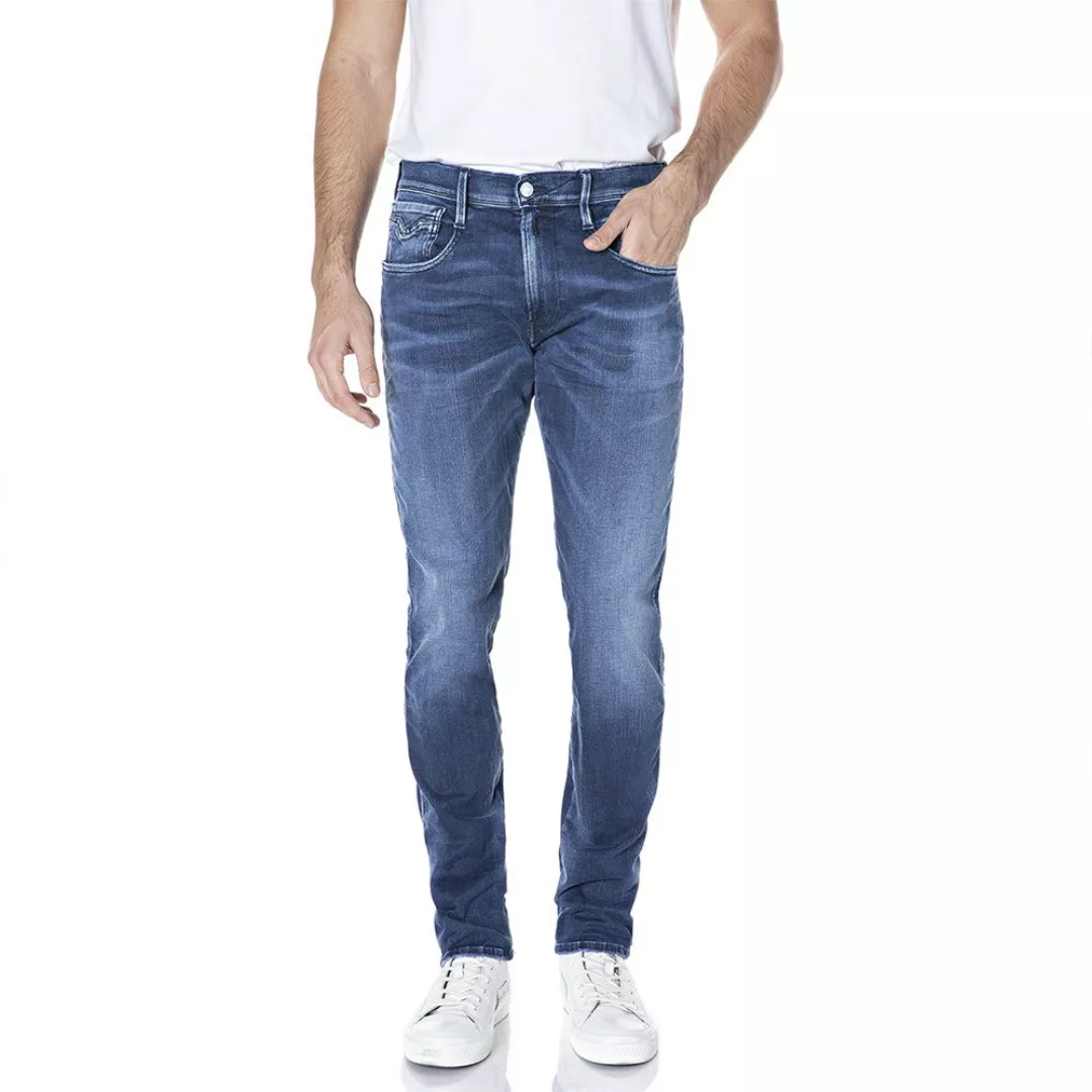 Replay Herren Jeans Anbass - Slim Fit - Blau - Light Blue Hyperflex Denim günstig online kaufen