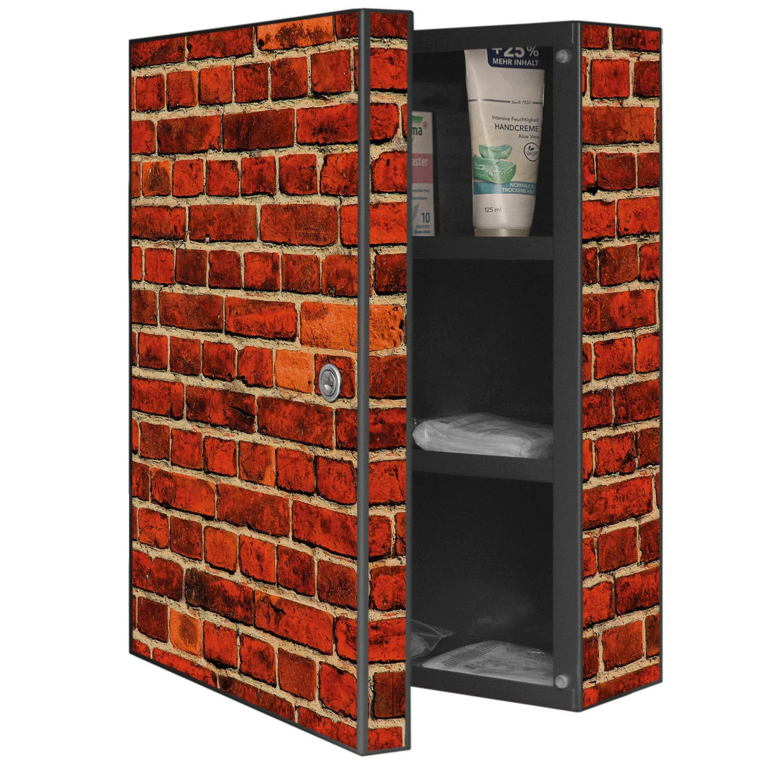 Banjado XXL Medizinschrank Abschliessbar 35x46x15cm Arzneischrank Anthrazit günstig online kaufen