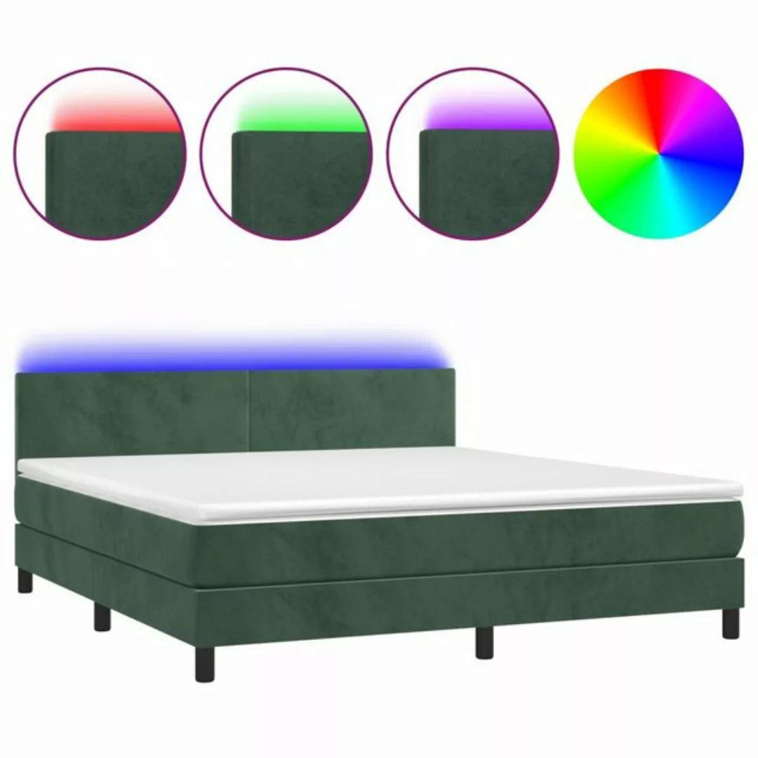 vidaXL Boxspringbett Bett Boxspringbett mit Matratze & LED Samt (180 x 200 günstig online kaufen