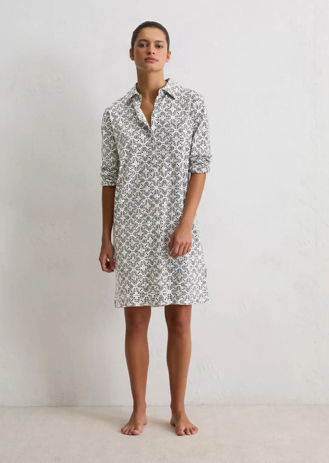 Marc OPolo Nachthemd "Mix N Match Cotton Jersey", Langarm, Baumwollmix, Knö günstig online kaufen