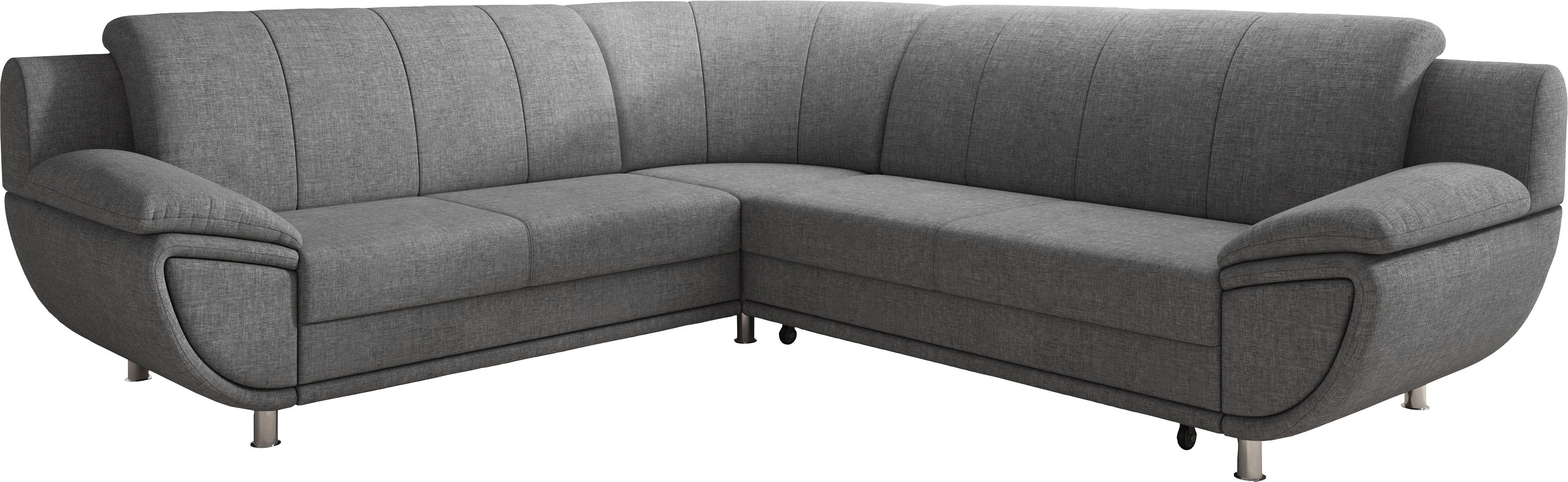 TRENDMANUFAKTUR Ecksofa "Rondo II, zeitlos & elegant, bequeme Armlehnen, L- günstig online kaufen