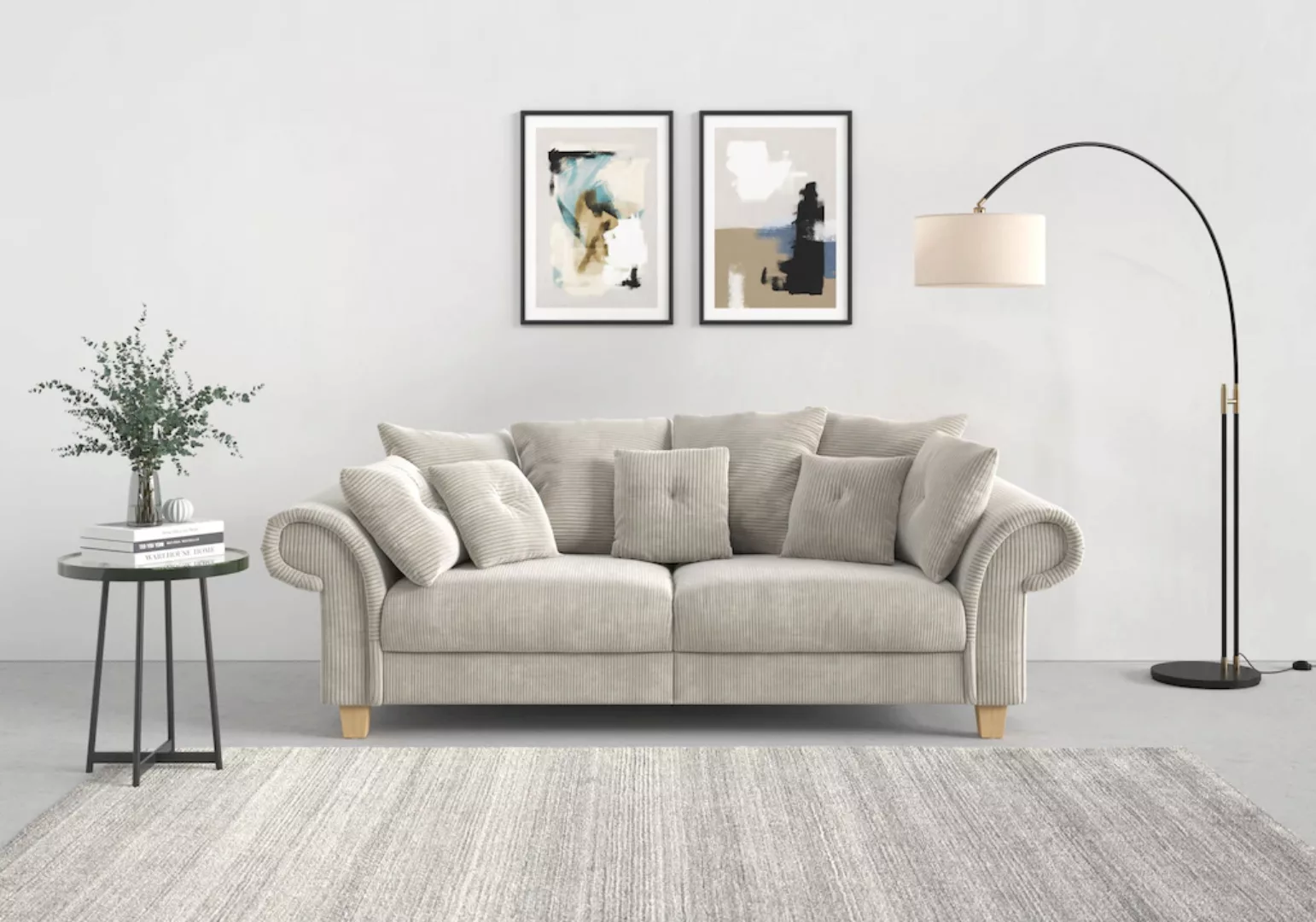 Home affaire Big-Sofa "Queenie Megasofa", (2 St.), mit weichem Sitzkomfort günstig online kaufen