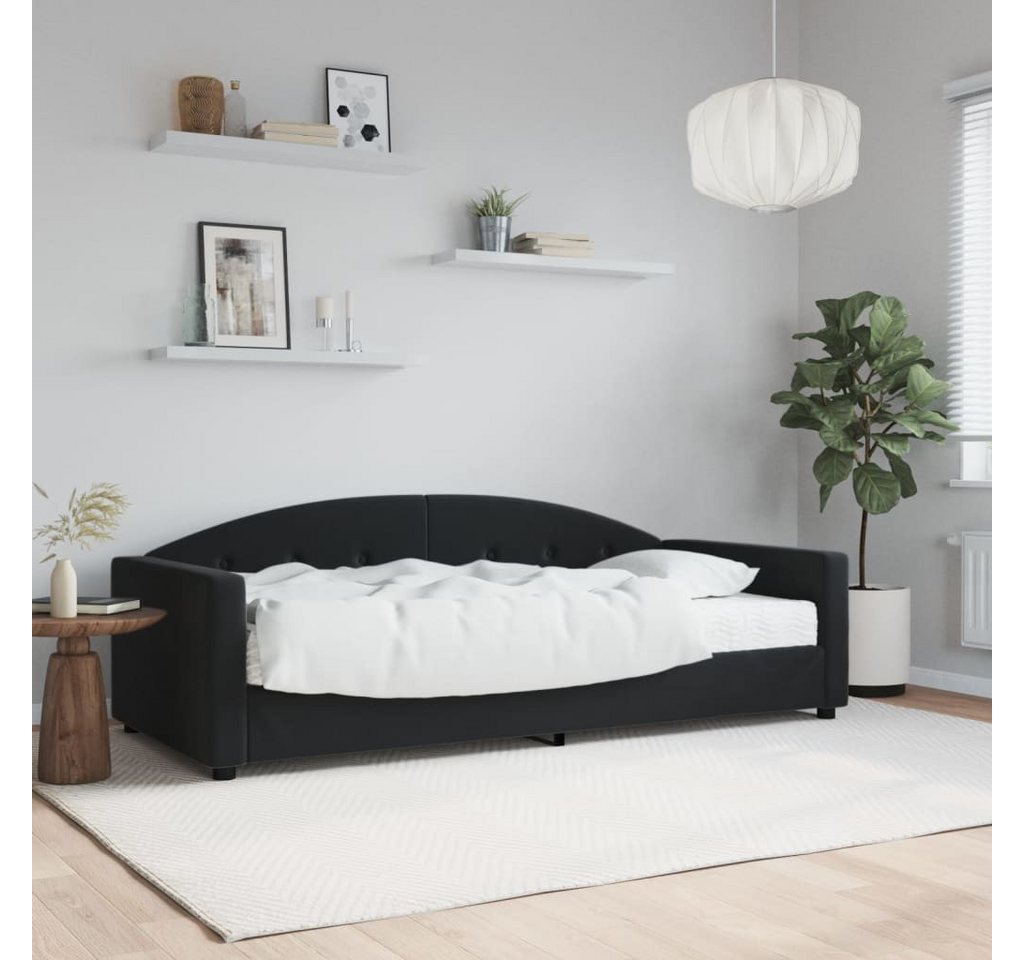 vidaXL Gästebett Gästebett Tagesbett mit Matratze Schwarz 90x190 cm Samt Be günstig online kaufen