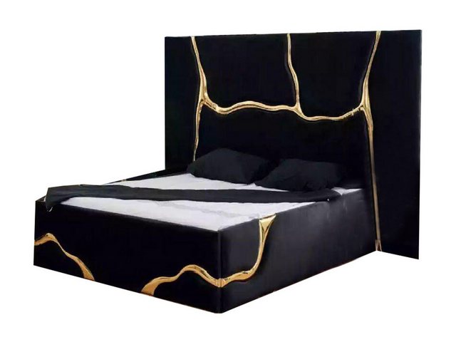 JVmoebel Bett Luxus Schlafzimmer Möbel Bett mit goldenen Schlagen Muster Be günstig online kaufen