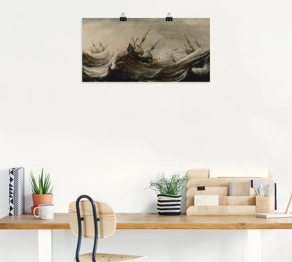 Artland Wandbild »Schiffe in stürmischer See.«, Gewässer, (1 St.), als Lein günstig online kaufen