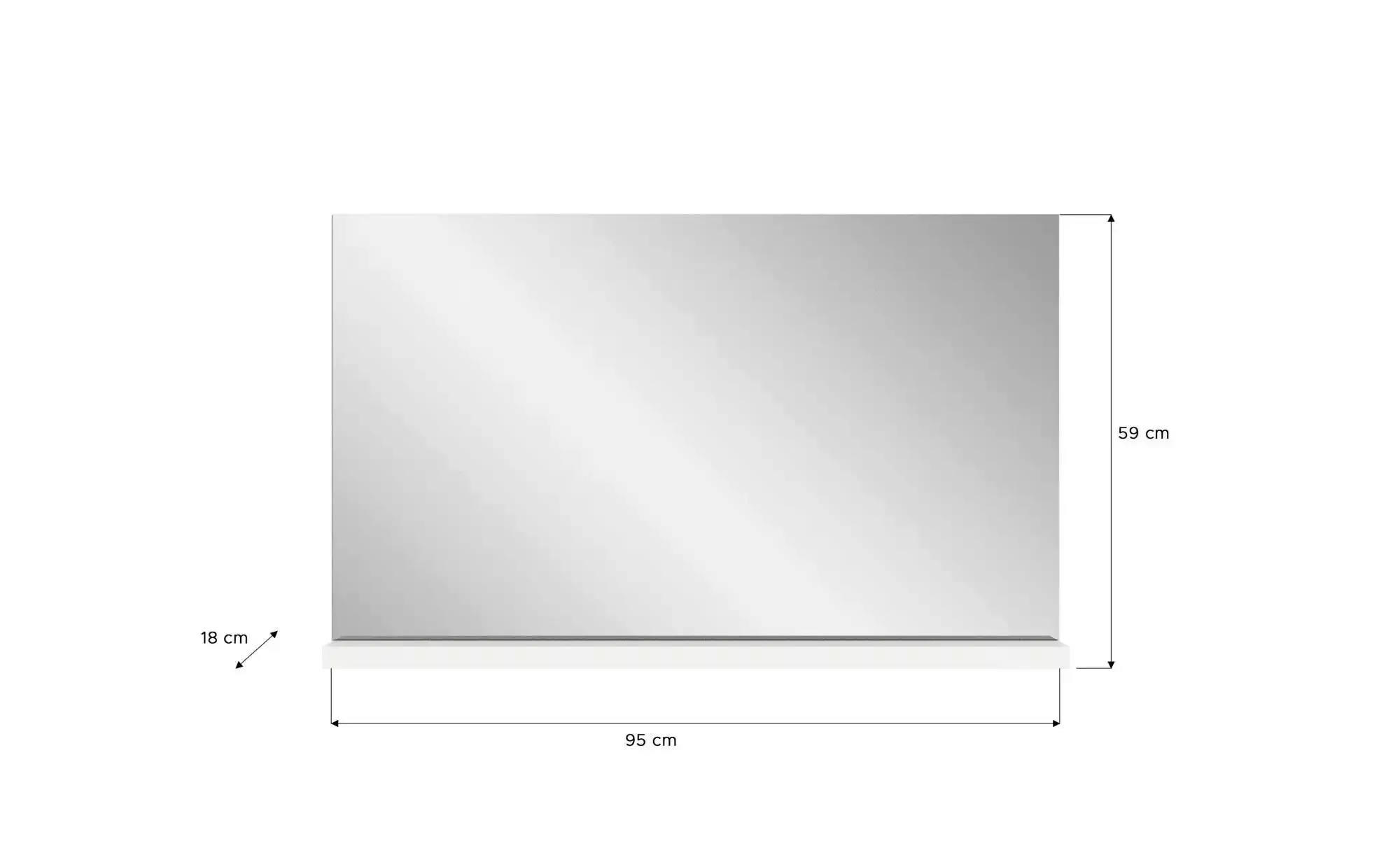 uno Spiegel 95 x 59 cm  ¦ grau ¦ Holzwerkstoff,Aluminium,Glas ¦ Maße (cm): günstig online kaufen