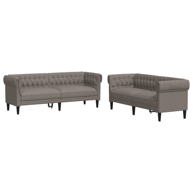 vidaXL Sofa, 2-tlg. Sofagarnitur Taupe Stoff günstig online kaufen