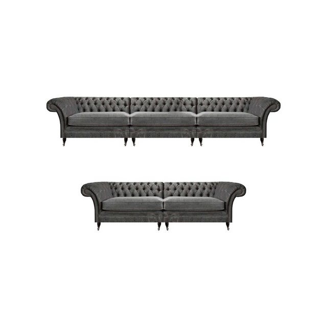 JVmoebel Sofa Edle Graue Chesterfield Sofas Exklusive Wohnzimmer Couchen Po günstig online kaufen