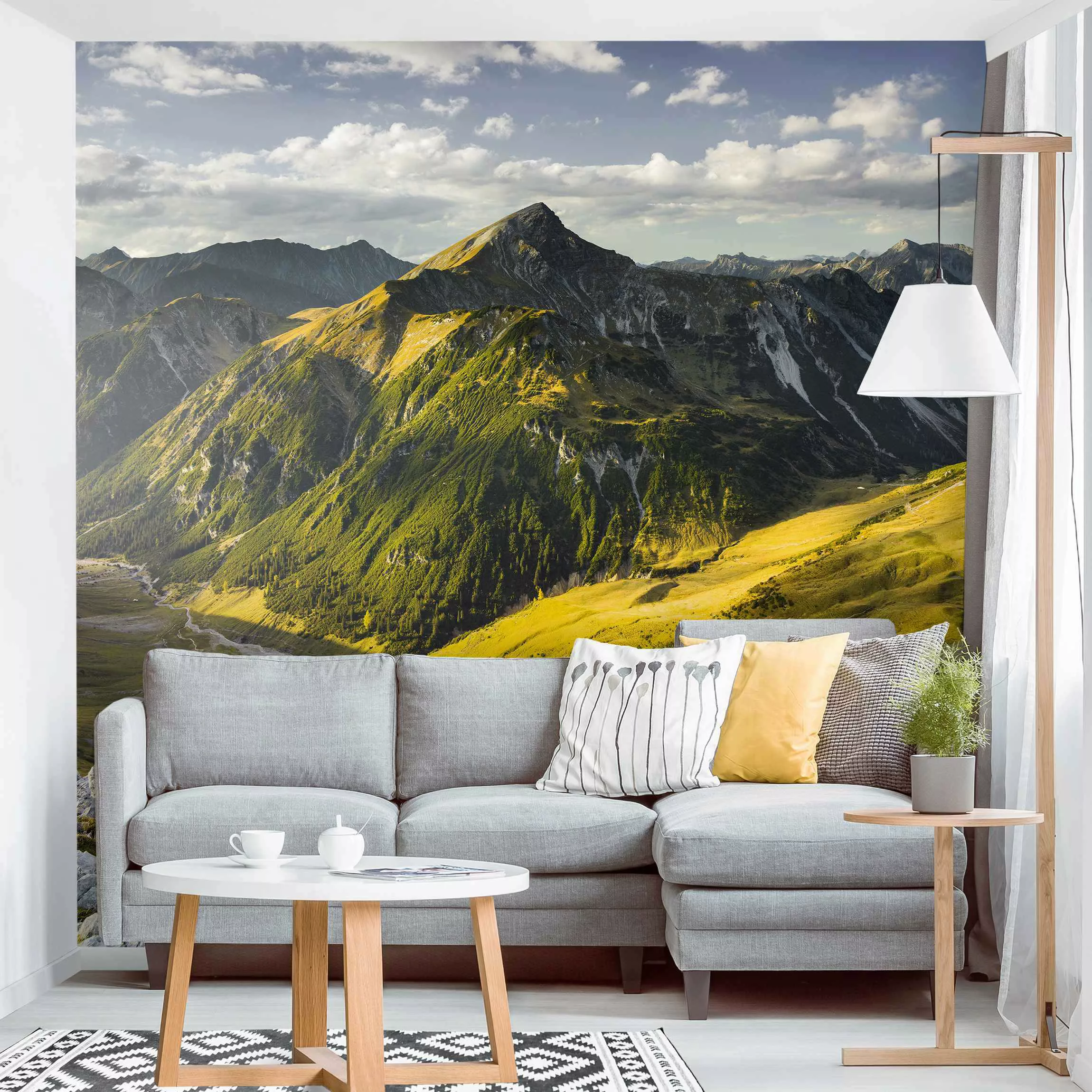 Fototapete Berge und Tal der Lechtaler Alpen in Tirol günstig online kaufen