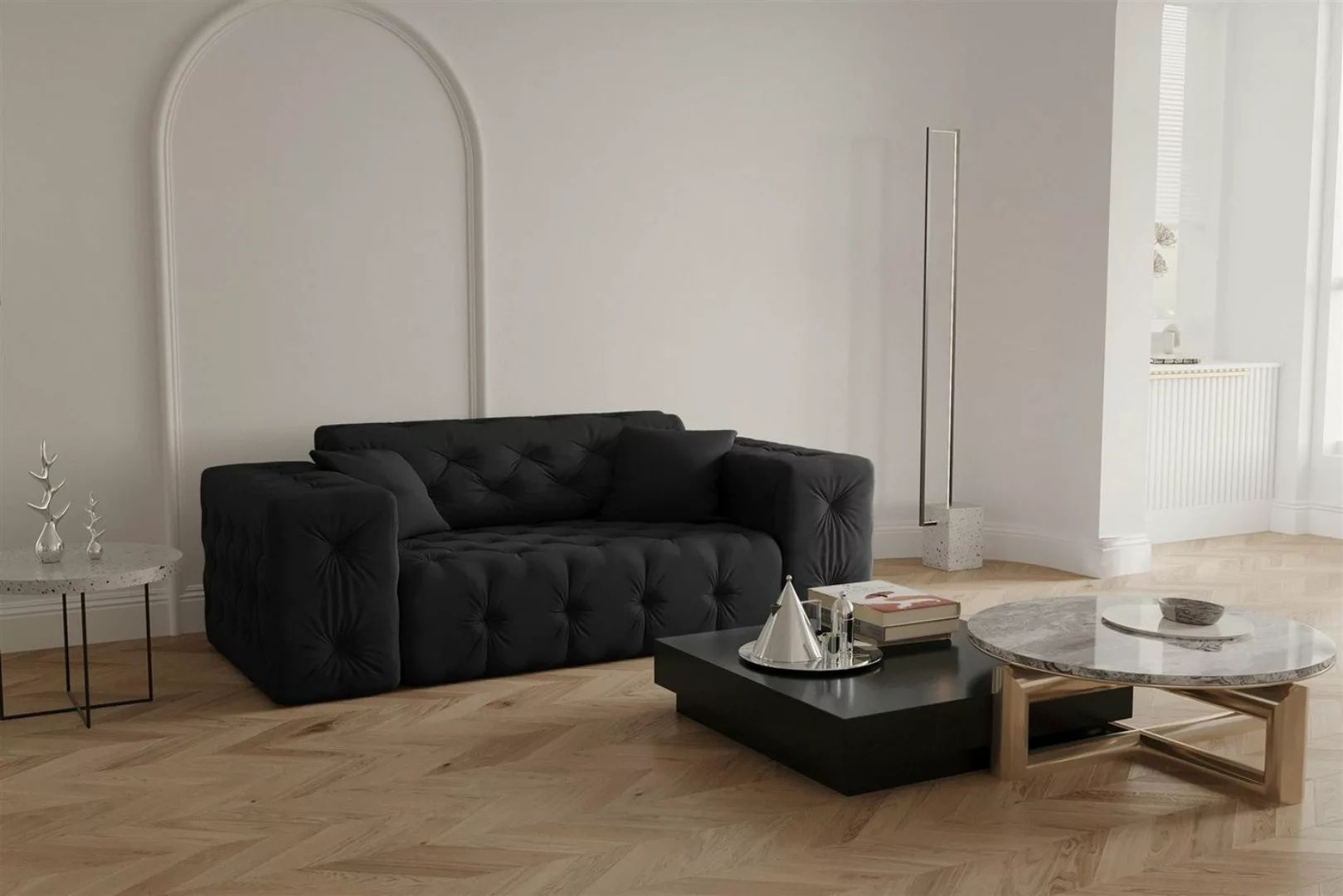 Fun Möbel Sofa Sofa Designersofa CHANTAL 2-Sitzer in Stoff Opera Velvet günstig online kaufen