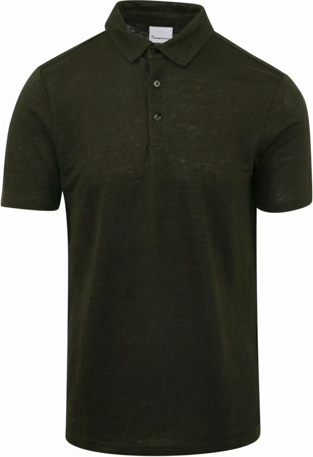 KnowledgeCotton Apparel Poloshirt Leinen Dunkelgrün - Größe XL günstig online kaufen