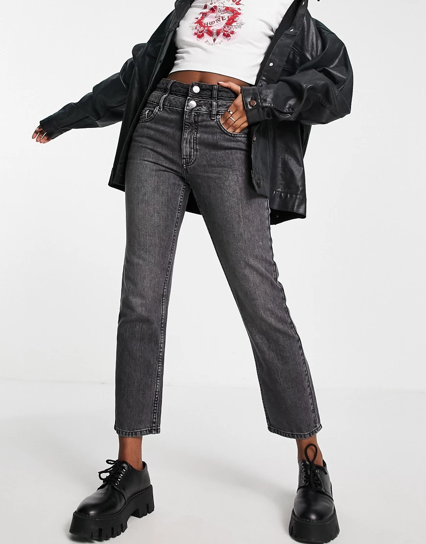 ONLY Onlfine Life Dnm Ank Straight Fit Jeans Damen Grau günstig online kaufen
