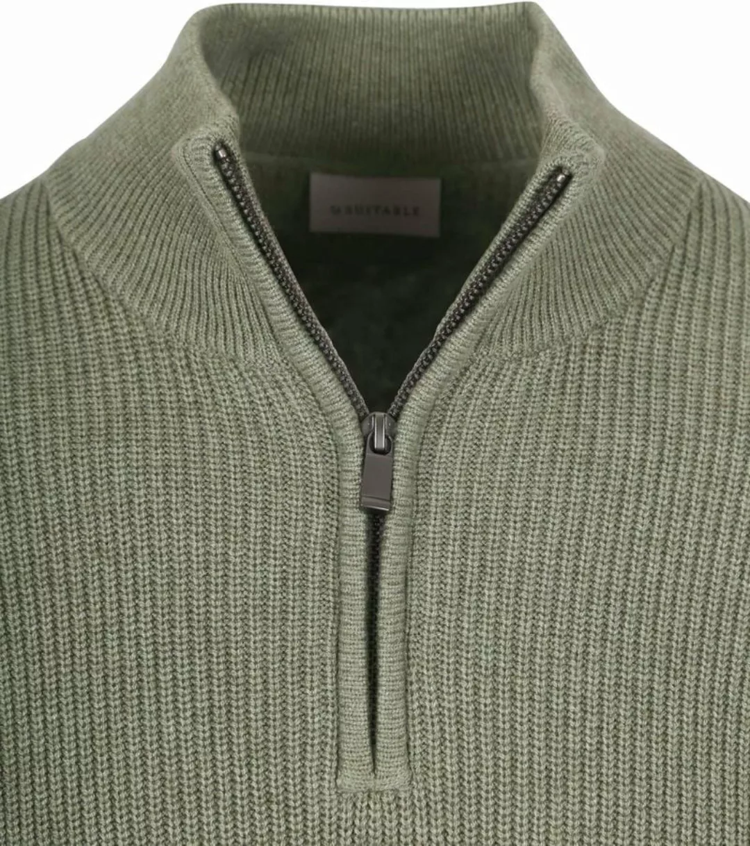 Suitable Half Zip Wool Blend Pullover Grün - Größe XL günstig online kaufen