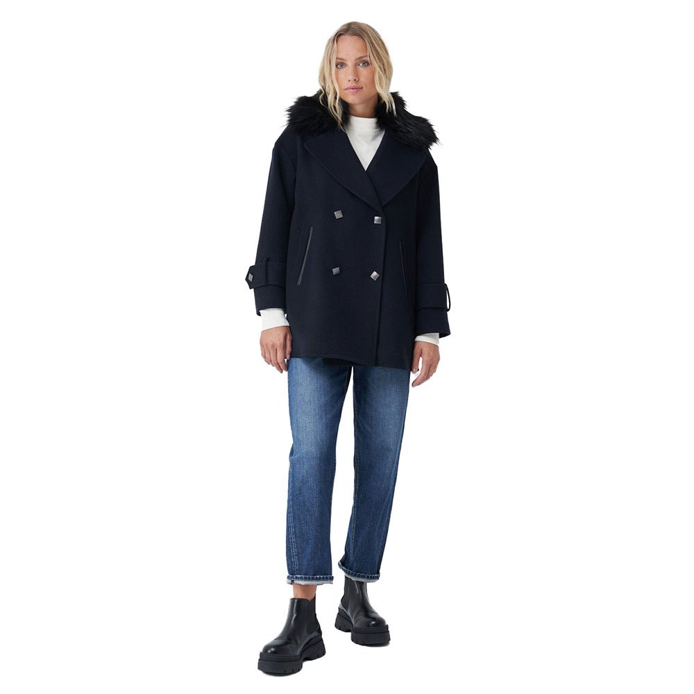 Salsa Jeans 125317-806 / Outdoor Synthetic Fur On The Collar Mantel L Blue günstig online kaufen