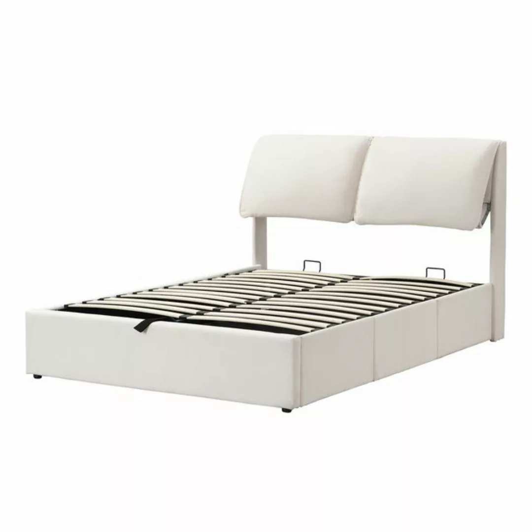 WISHDOR Polsterbett Hydraulisches Bett (140*200cm), mit 3 Schubladen,Bettka günstig online kaufen